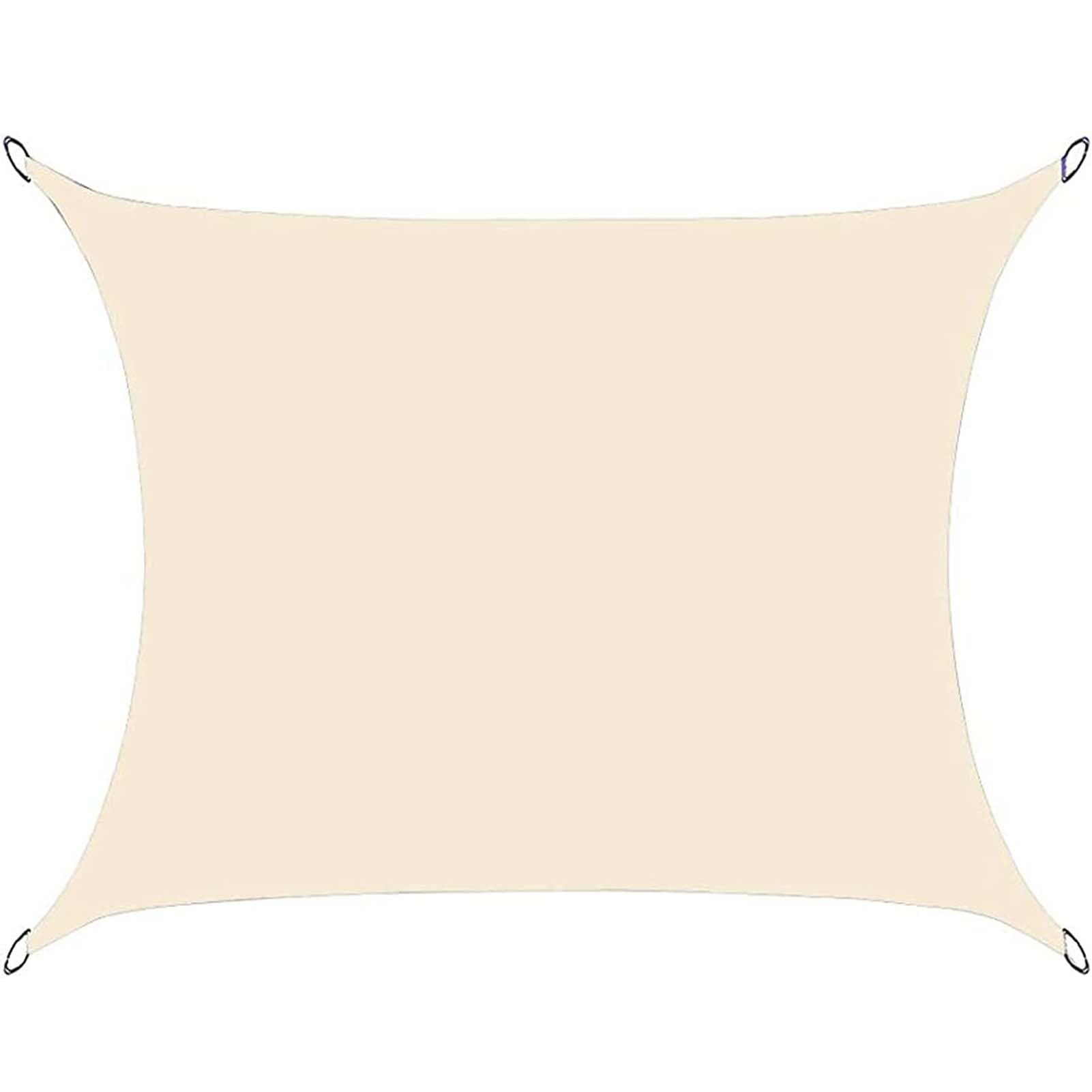 Waterproof Rectangle Sun Shade Sail Canopy, UV Resistant 95% UV Block Heavy Duty Outdoor Shade Cloth, Garden Shade Cover Awning Shelter with Rings, for Patio, Backyard, Pool, Deck
