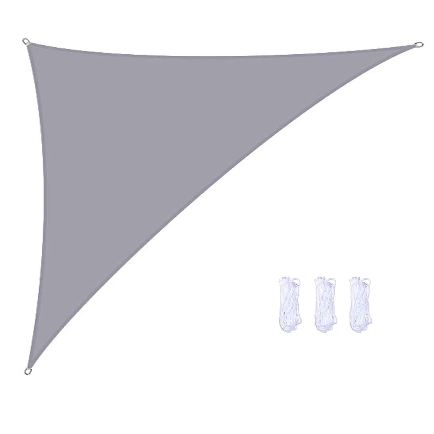 Waterproof Sun Shade Sail Shade Cloth for Patio 10x10x14ft, Garden Sun Shade Right Triangle UV-Block Sunscreen Sail Breathable Shelter Fabric Screen with Roped, 10x10x16ft