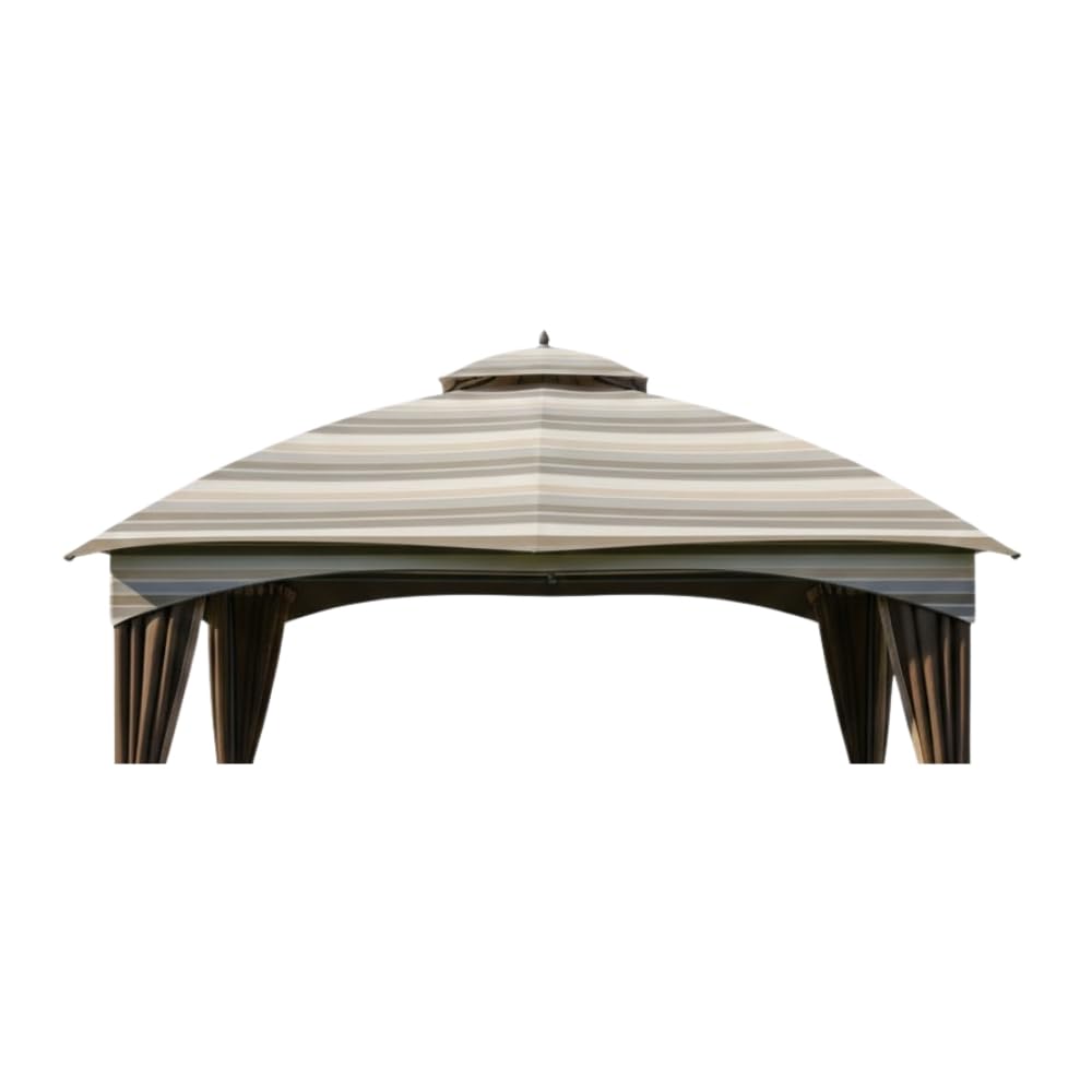Garden Winds Durable 350 Replacement Canopy Top Compatible with Allen Roth 10' x 12' Gazebo Models GF-12S004B, TPGAZ17-002 - Beige