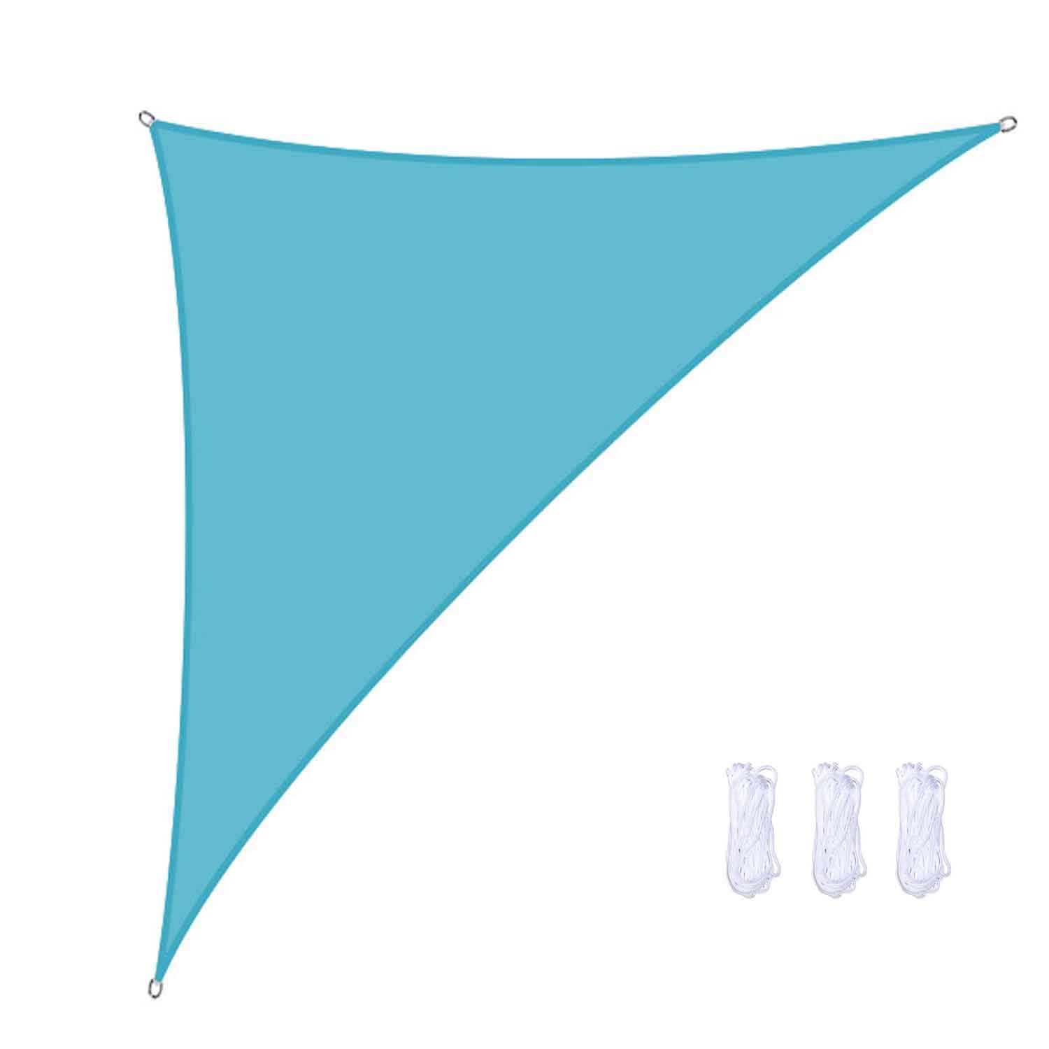 Waterproof Sun Shade Sail Shade Cloth for Patio 10x10x14ft, Garden Sun Shade Right Triangle UV-Block Sunscreen Sail Breathable Shelter Fabric Screen with Roped, 10x10x16ft