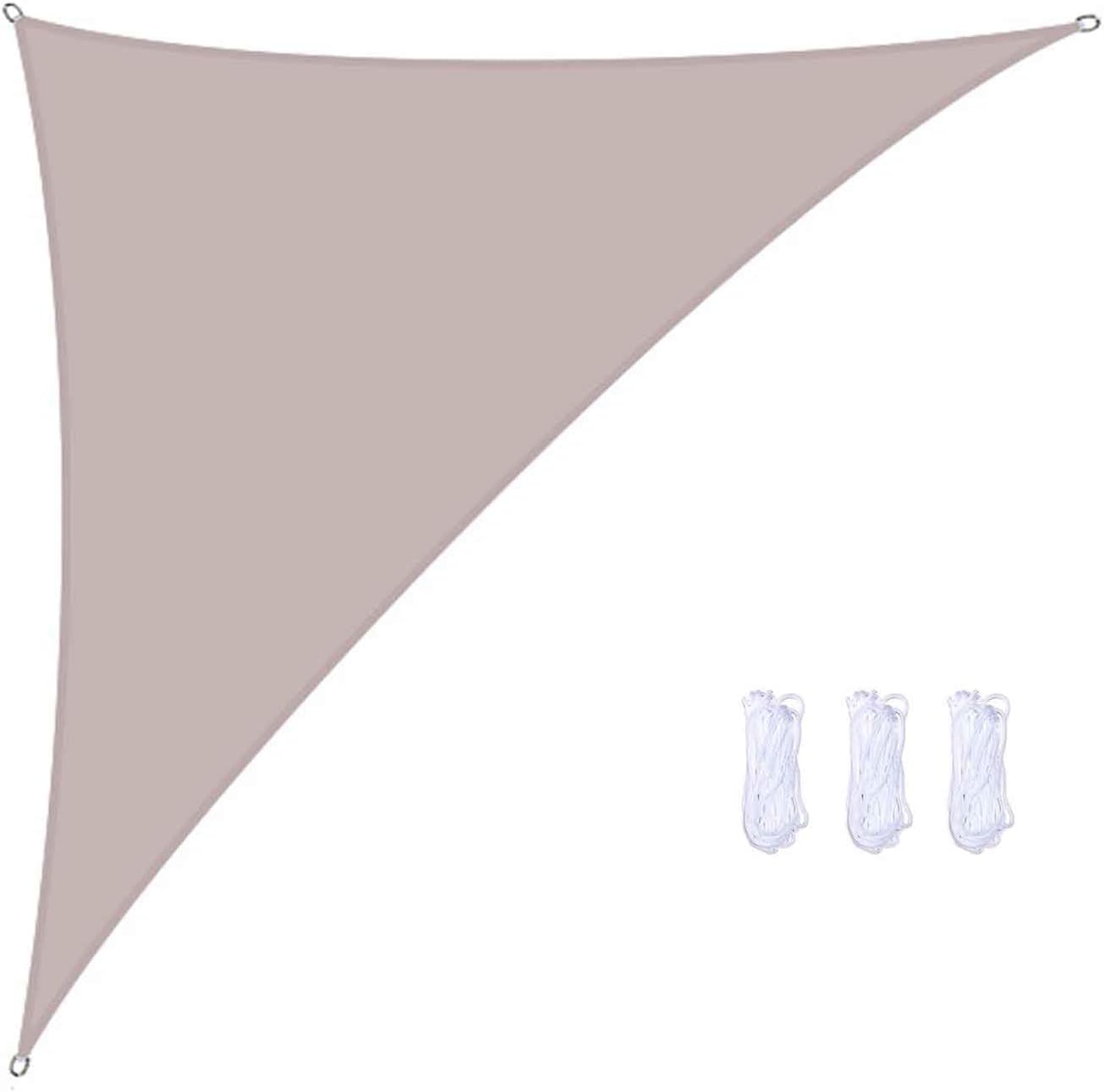 Waterproof Sun Shade Sail Shade Cloth for Patio 10x10x14ft, Garden Sun Shade Right Triangle UV-Block Sunscreen Sail Breathable Shelter Fabric Screen with Roped, 10x10x16ft