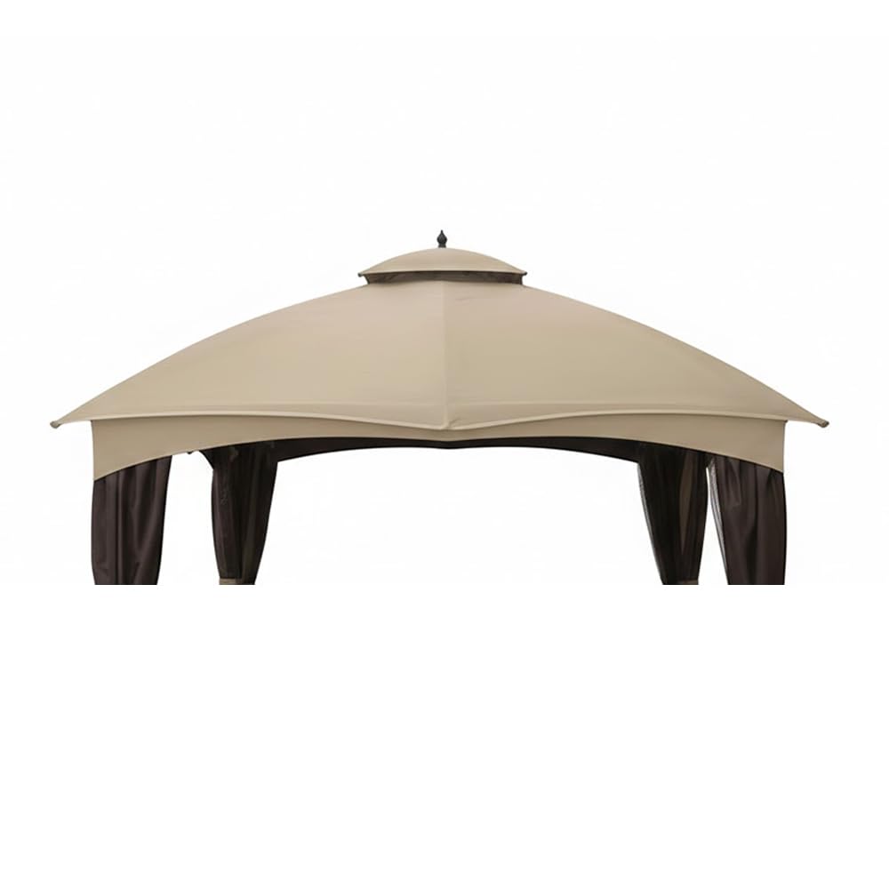 Garden Winds Durable 350 Replacement Canopy Top Compatible with Allen Roth 10' x 12' Gazebo Models GF-12S004B, TPGAZ17-002 - Beige
