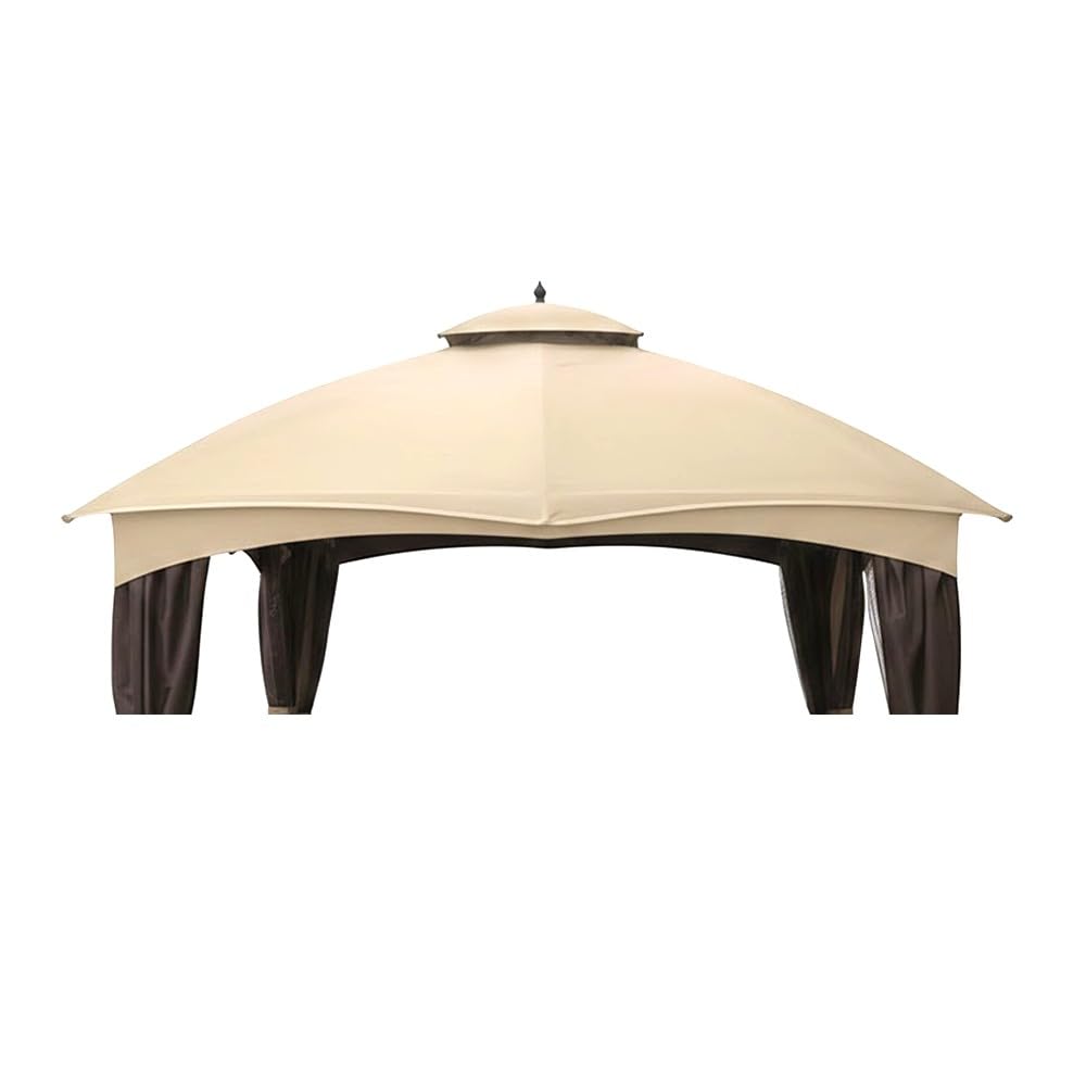 Garden Winds Durable 350 Replacement Canopy Top Compatible with Allen Roth 10' x 12' Gazebo Models GF-12S004B, TPGAZ17-002 - Beige
