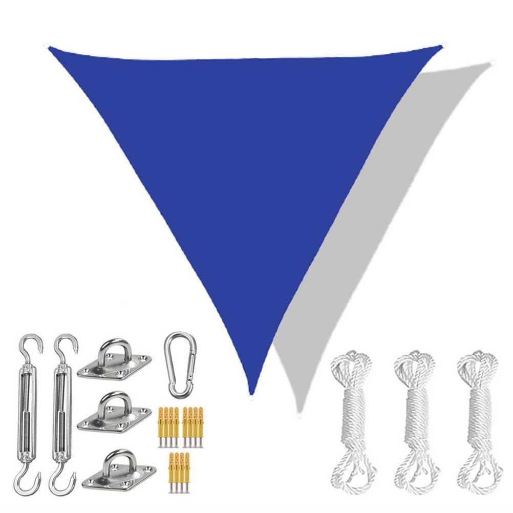 Outdoor Shade Sails Triangle with Hardware Kit, Patio Waterproof Sun Shade Canopy, Durable Garden Shade Sail, 95% UV Block Sun Shade Sail for Backyard, Balcony, Porch,Green 2,15'x15'x15'