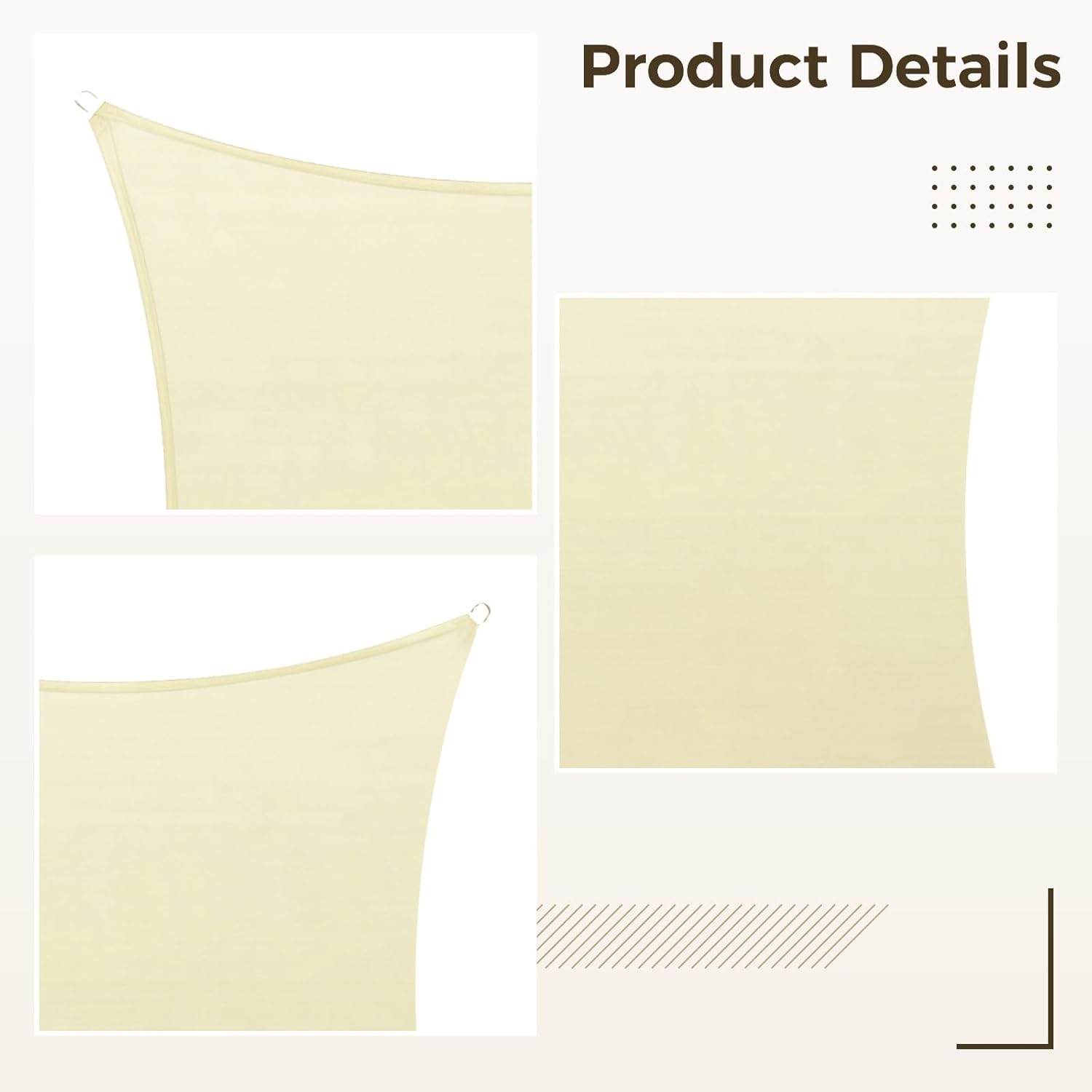 2 X 3 M Sun Shade Sail for Patio, Backyard, and Above Ground Pool, 420D Oxford Fabric with Pu Coating, Outdoor Shade Canopy