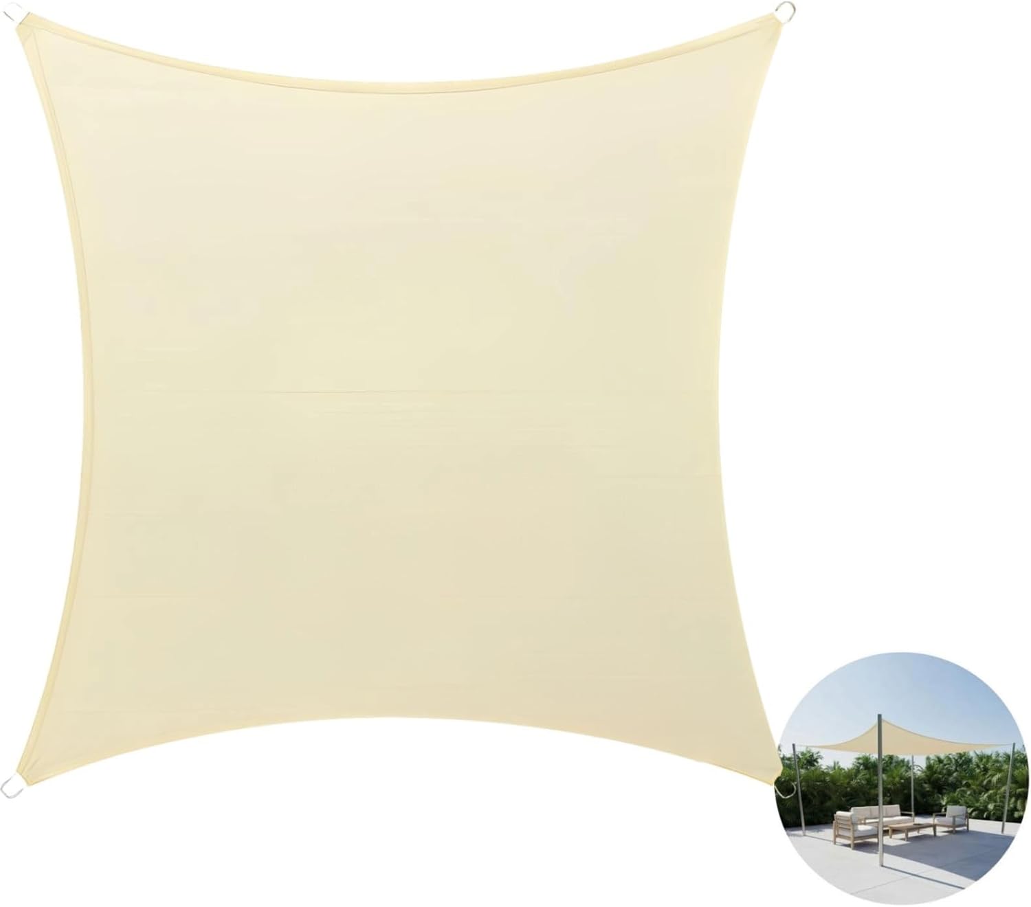 2 X 3 M Sun Shade Sail for Patio, Backyard, and Above Ground Pool, 420D Oxford Fabric with Pu Coating, Outdoor Shade Canopy