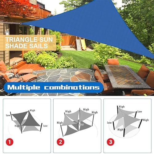 16x16x23ft Triangle Sun Shade Sail - Waterproof Canopy with 95% UV Protection for Outdoor Patio, Garden, Yard, Lawn, Pool Party, Deck Awning