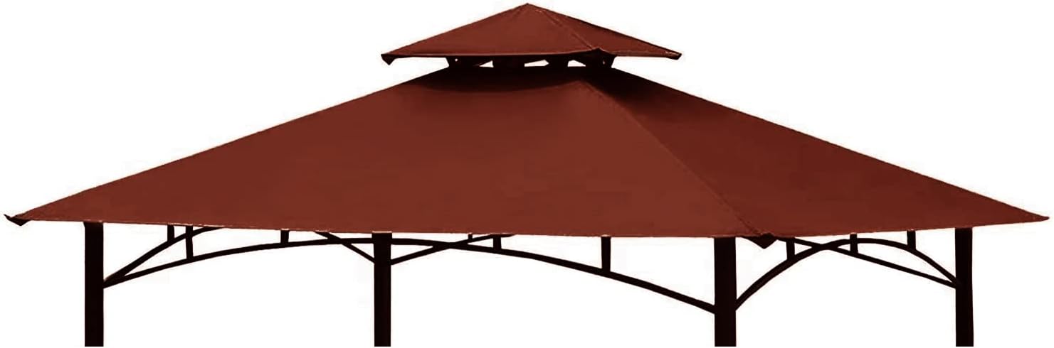 Tanxianzhe Grill Gazebo Replacement Canopy Top Cover 5×8 Double Tiered BBQ Roof ONLY FIT for Gazebo Model L-GG001PST-F (Burgundy)