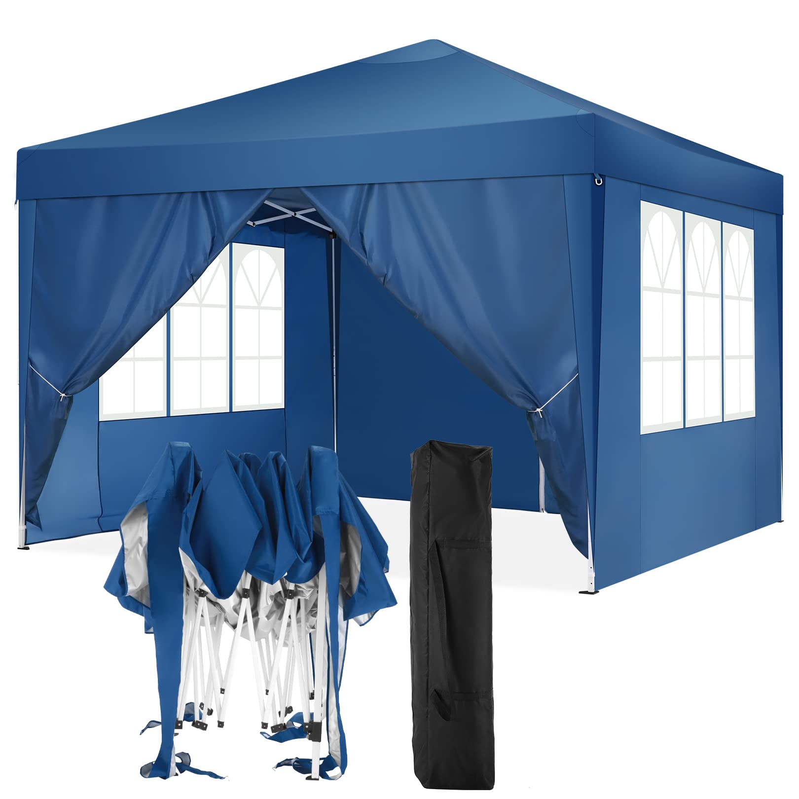 COBIZI 10x20 FT Pop up Canopy Tent with Sidewalls, Party Tents for Parties, Carpas para Fiestas, Easy Set Large Outdoor Popup Patio Gazebo for Backyard,Weddings,Vendor,Commercial Event,White (Upgrade)