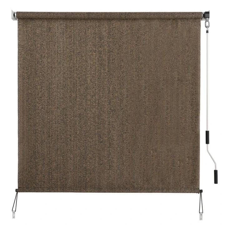 SEEYE Outdoor Sunshade Roller Shades 72" W x 72" H, Cordless Roll Up Shade Blinds Privacy Screen with 90% UV Protection, Exterior Patio Shade Cloth for Porch Pergola Balcony Windows, Dark Grey