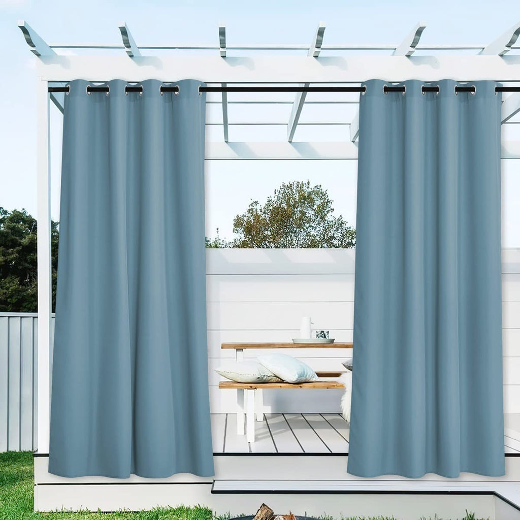 NICETOWN Outdoor Curtains for Patio Waterproof 95" L, Blackout Gazebo Curtain for Pergola/Porch Weatherproof, UV & Privacy Protection Outside Drape, 52" Wide, 1 Panel, Biscotti Beige