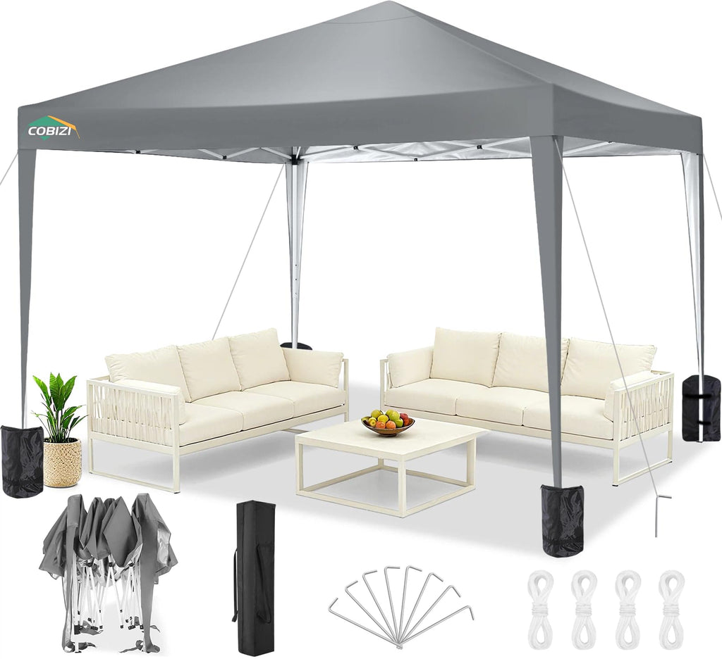 COBIZI 10x20 FT Pop up Canopy Tent with Sidewalls, Party Tents for Parties, Carpas para Fiestas, Easy Set Large Outdoor Popup Patio Gazebo for Backyard,Weddings,Vendor,Commercial Event,White (Upgrade)