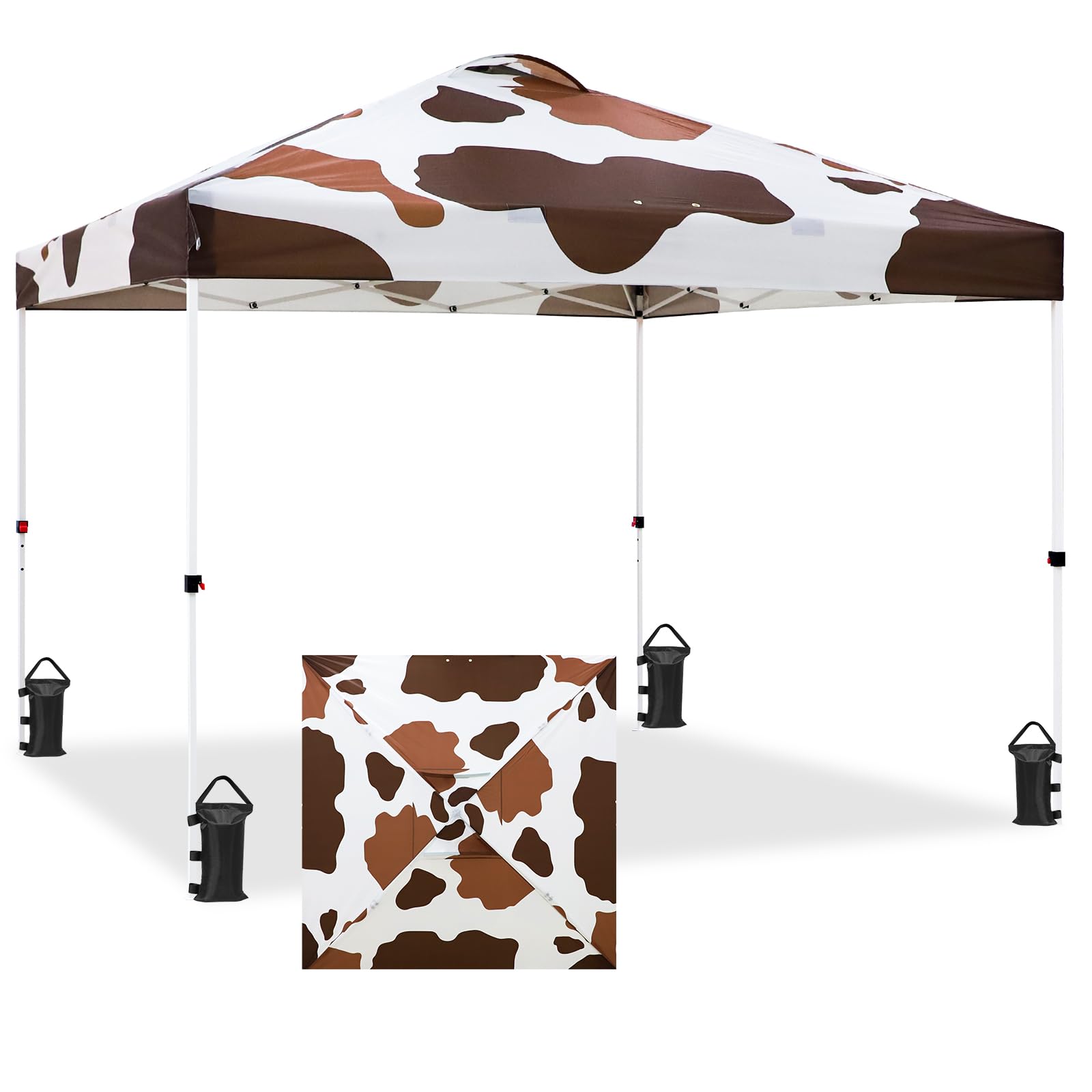 EAGLE PEAK Pop Up Canopy Tent with Wheeled Carry Bag, 8 Stakes, 4 Ropes, 4 Weight Bags, Easy Set Up Tent Canopy, 10x10 ft, 100sqft of Shade, Blue