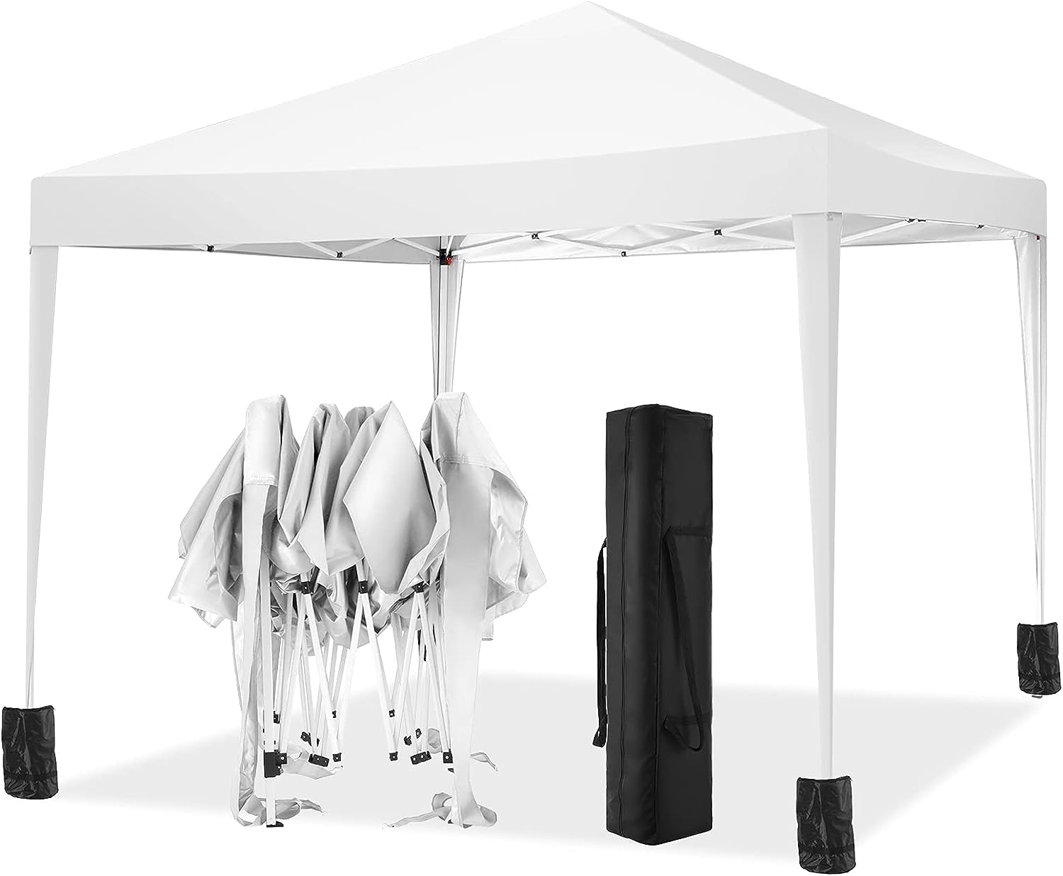 COBIZI Canopy 10x20 Pop Up Canopy Tent with 6 Sidewalls, One Push Party Tents for Parties Outdoor Wedding Waterproof Gazebo Commercial Event Tent with Sandbags, Black