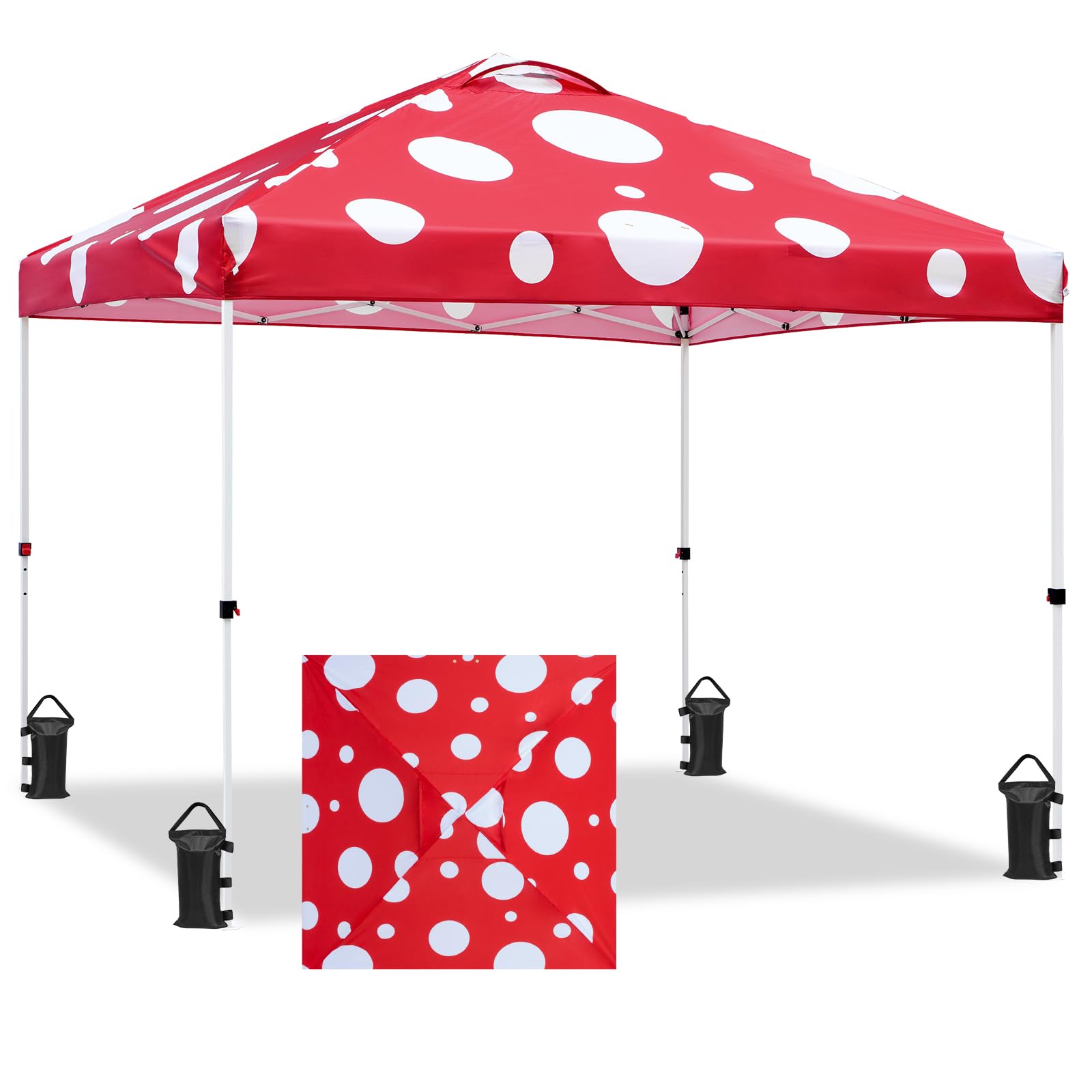 EAGLE PEAK Pop Up Canopy Tent with Wheeled Carry Bag, 8 Stakes, 4 Ropes, 4 Weight Bags, Easy Set Up Tent Canopy, 10x10 ft, 100sqft of Shade, Blue