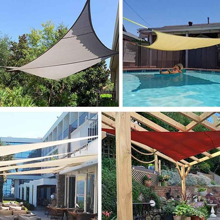Waterproof Sun Shade Sail Shade Cloth for Patio 10x10x14ft, Garden Sun Shade Right Triangle UV-Block Sunscreen Sail Breathable Shelter Fabric Screen with Roped, 10x10x16ft