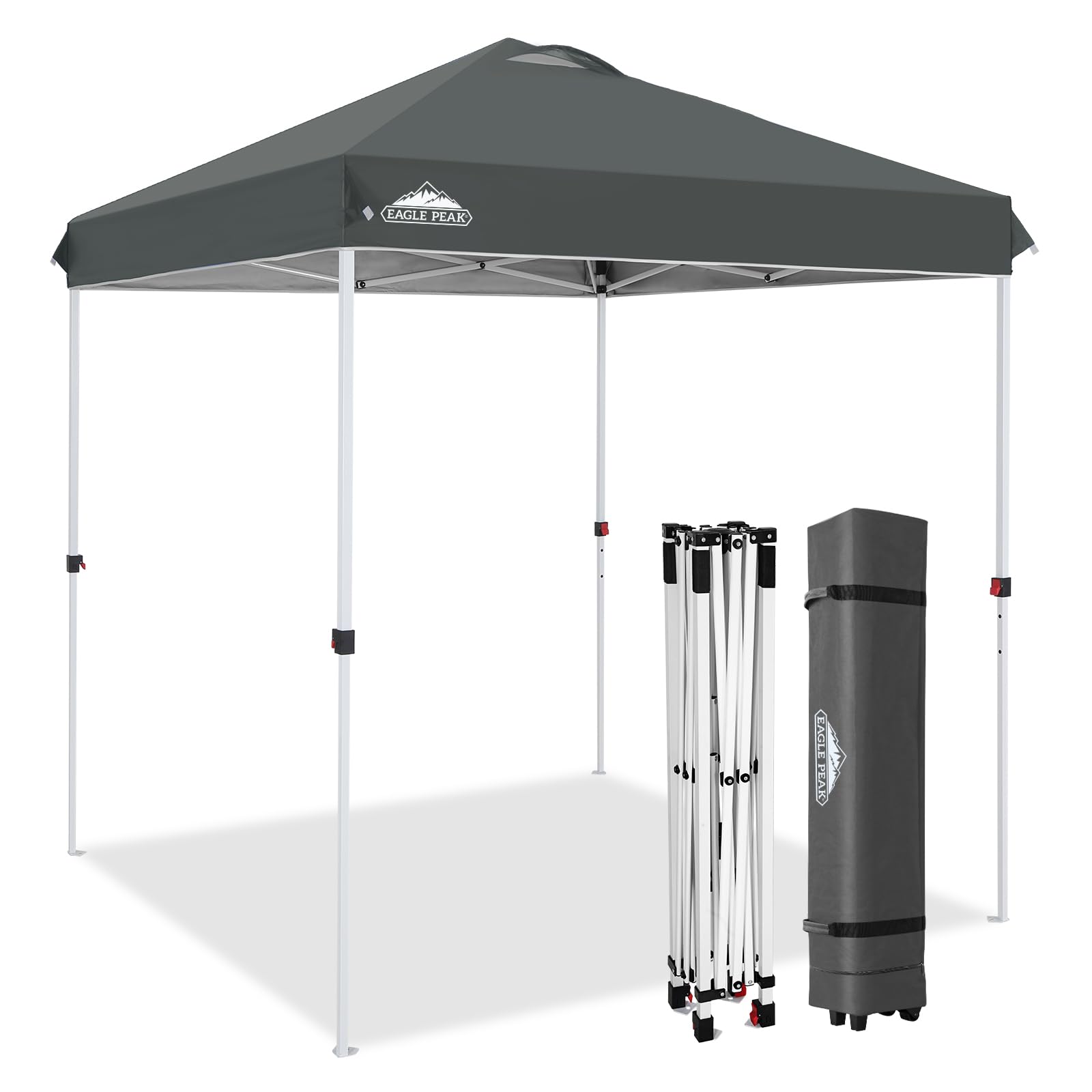 EAGLE PEAK Pop Up Canopy Tent with Wheeled Carry Bag, 8 Stakes, 4 Ropes, 4 Weight Bags, Easy Set Up Tent Canopy, 10x10 ft, 100sqft of Shade, Blue
