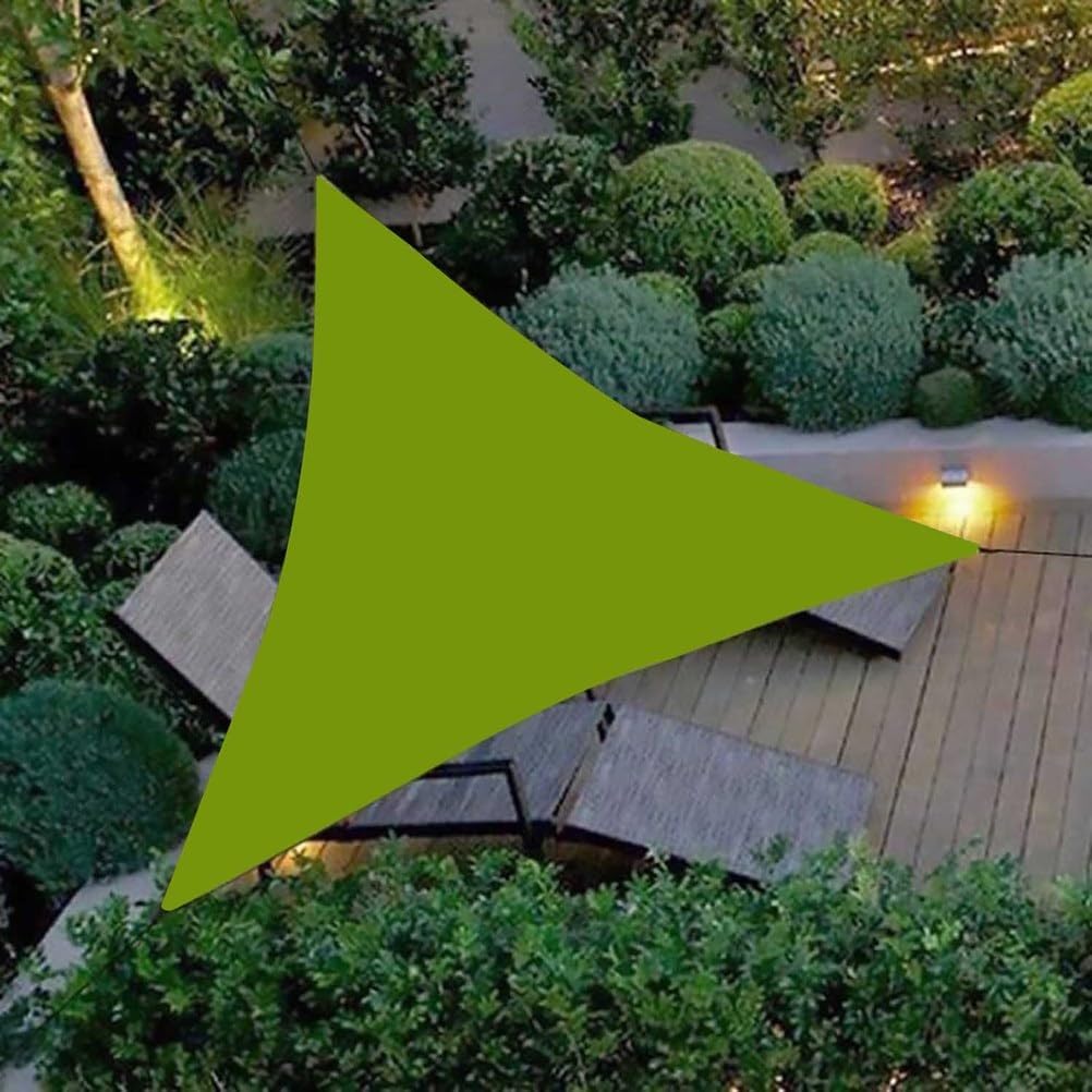 Outdoor Shade Sails Triangle with Hardware Kit, Patio Waterproof Sun Shade Canopy, Durable Garden Shade Sail, 95% UV Block Sun Shade Sail for Backyard, Balcony, Porch,Green 2,15'x15'x15'