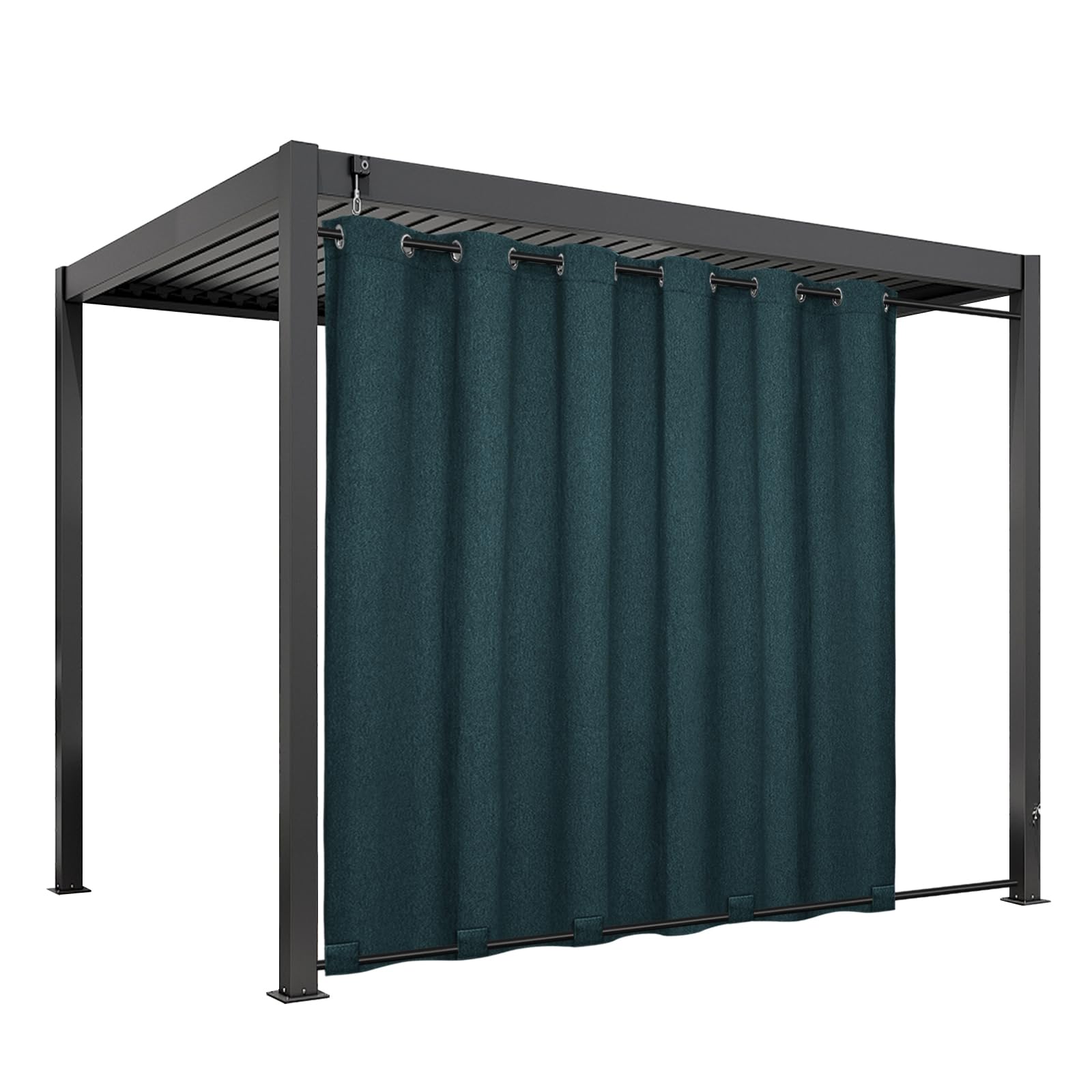 Easy-Going Linen Look Outdoor Curtains Waterproof Windproof Porch Curtains, Soft Thicken Outdoor Privacy Curtains for Patio, Gazebo, Grommet Top and Tab Bottom Drape, 1 Panel, 54x84 inch, White