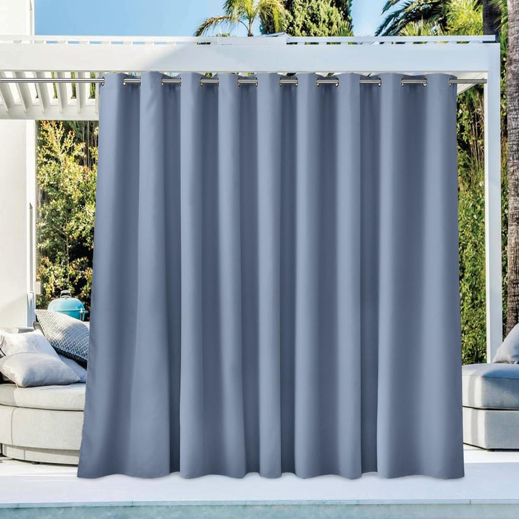 NICETOWN Outdoor Curtains for Patio Waterproof 95" L, Blackout Gazebo Curtain for Pergola/Porch Weatherproof, UV & Privacy Protection Outside Drape, 52" Wide, 1 Panel, Biscotti Beige