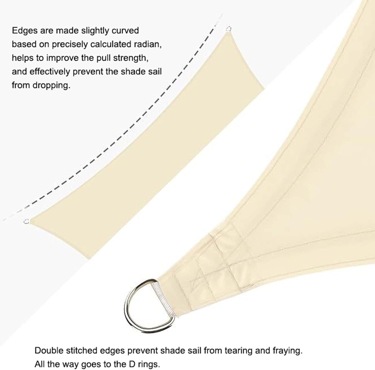 Waterproof Rectangle Sun Shade Sail Canopy, UV Resistant 95% UV Block Heavy Duty Outdoor Shade Cloth, Garden Shade Cover Awning Shelter with Rings, for Patio, Backyard, Pool, Deck