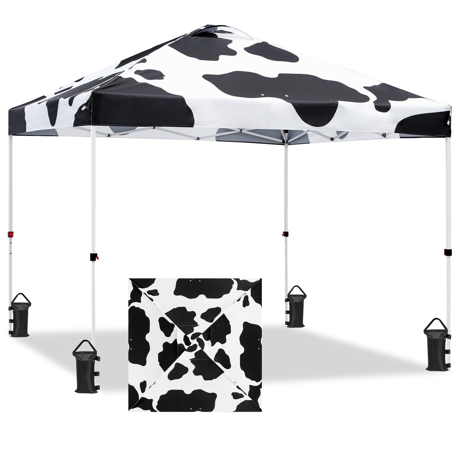 EAGLE PEAK Pop Up Canopy Tent with Wheeled Carry Bag, 8 Stakes, 4 Ropes, 4 Weight Bags, Easy Set Up Tent Canopy, 10x10 ft, 100sqft of Shade, Blue