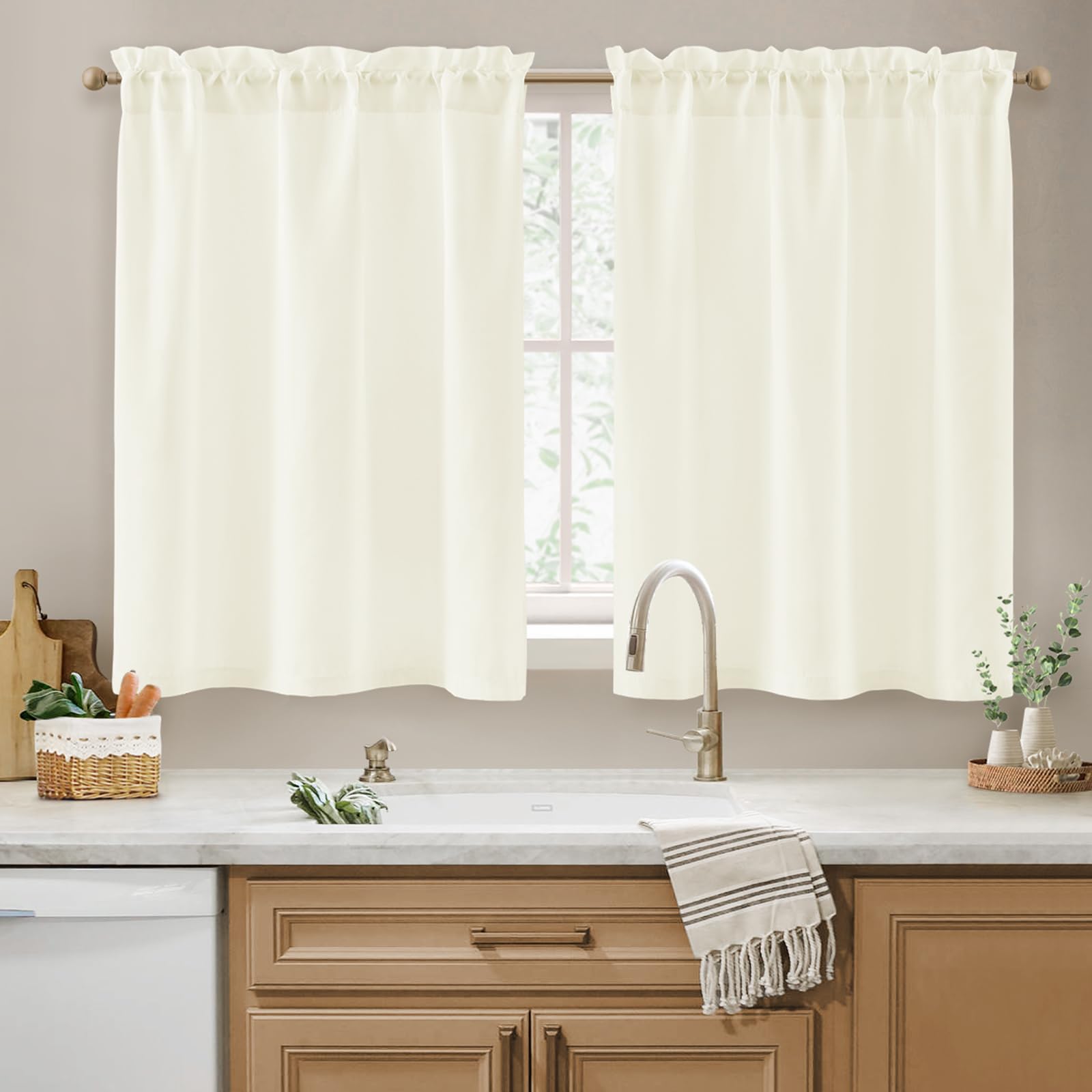 HOMEIDEAS Non-See-Through White Privacy Semi Sheer Curtains 84 Inches Long 2 Panels Set Light Filtering Curtains for Living Room Bedroom Outdoor Drapes, W52xL84