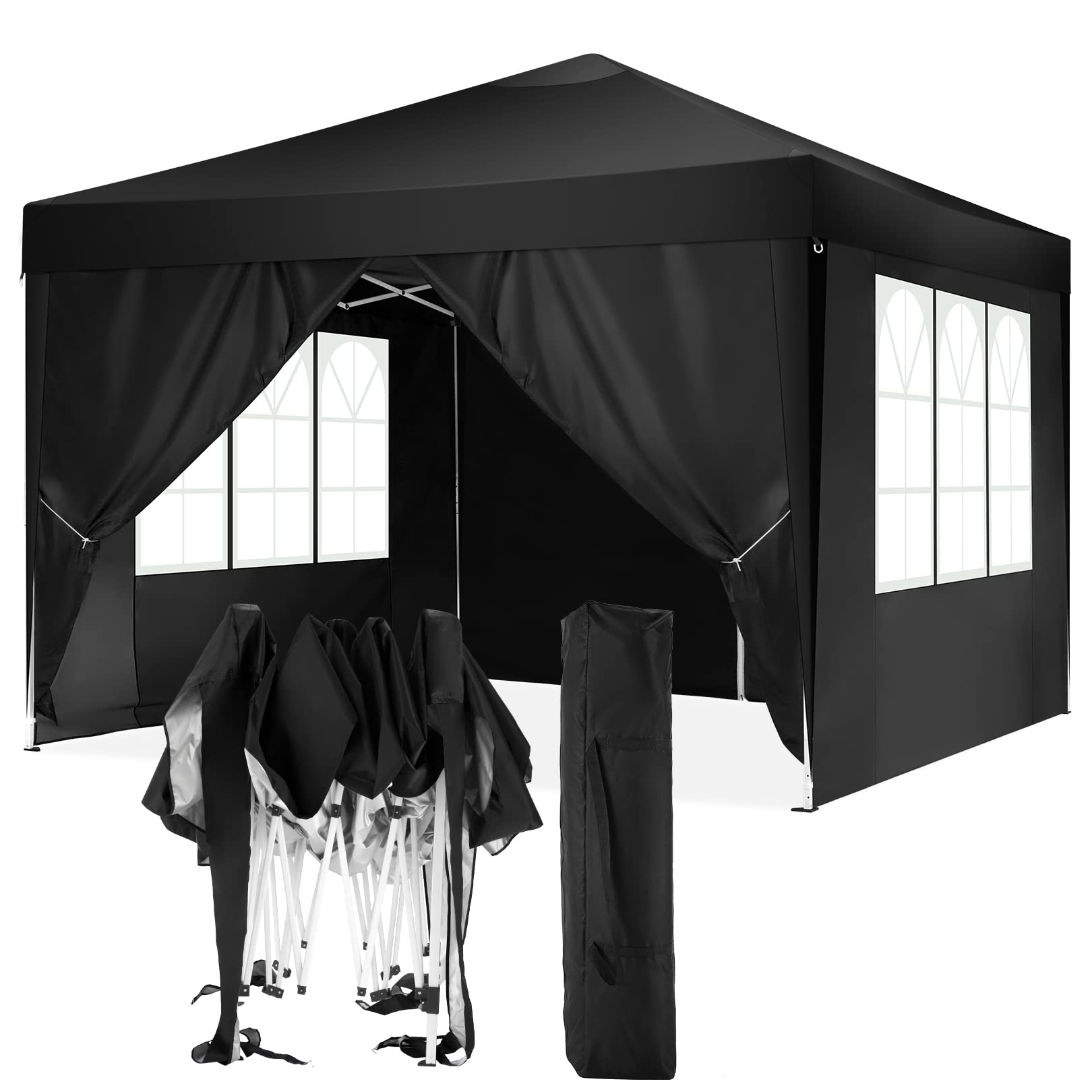 COBIZI 10x20 FT Pop up Canopy Tent with Sidewalls, Party Tents for Parties, Carpas para Fiestas, Easy Set Large Outdoor Popup Patio Gazebo for Backyard,Weddings,Vendor,Commercial Event,White (Upgrade)