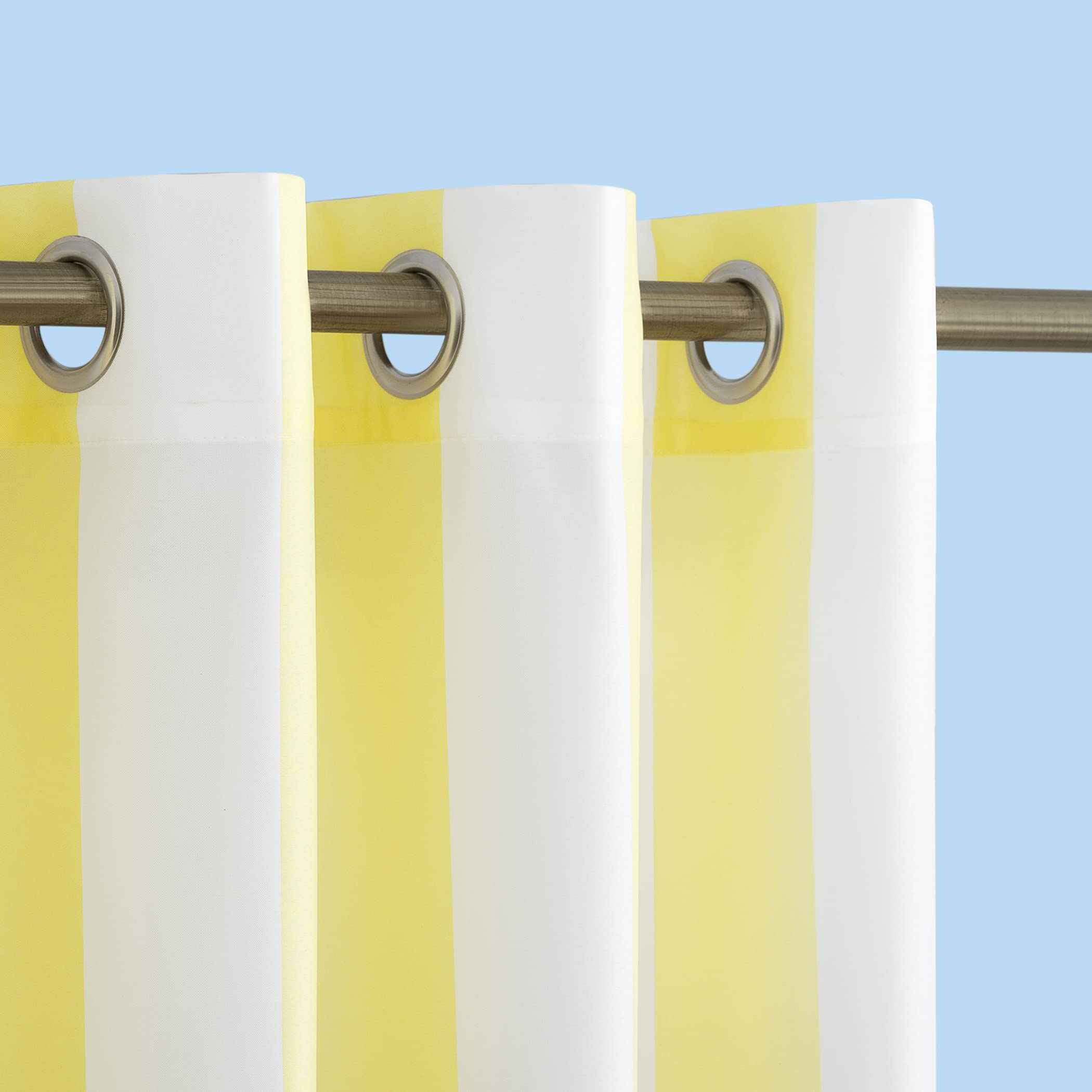 Sun Zero Valencia 2-Pack Cabana Stripe Indoor/Outdoor UV Protectant Energy Efficient Grommet Curtain Panel Pair