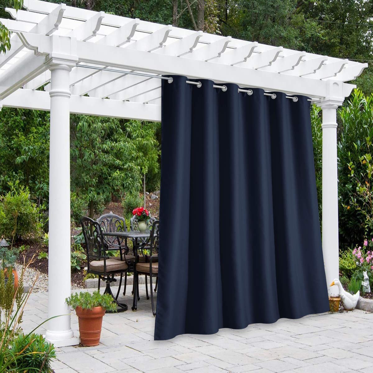 NICETOWN Outdoor Curtains for Patio Waterproof 95" L, Blackout Gazebo Curtain for Pergola/Porch Weatherproof, UV & Privacy Protection Outside Drape, 52" Wide, 1 Panel, Biscotti Beige