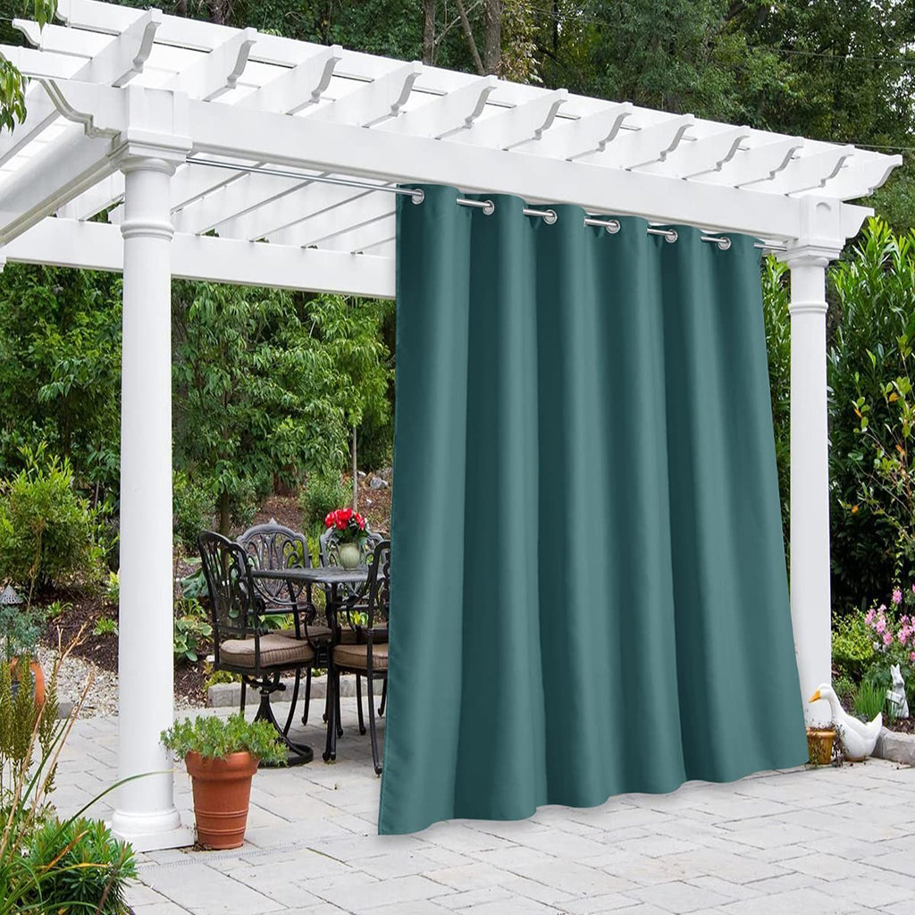 NICETOWN Outdoor Curtains for Patio Waterproof 95" L, Blackout Gazebo Curtain for Pergola/Porch Weatherproof, UV & Privacy Protection Outside Drape, 52" Wide, 1 Panel, Biscotti Beige