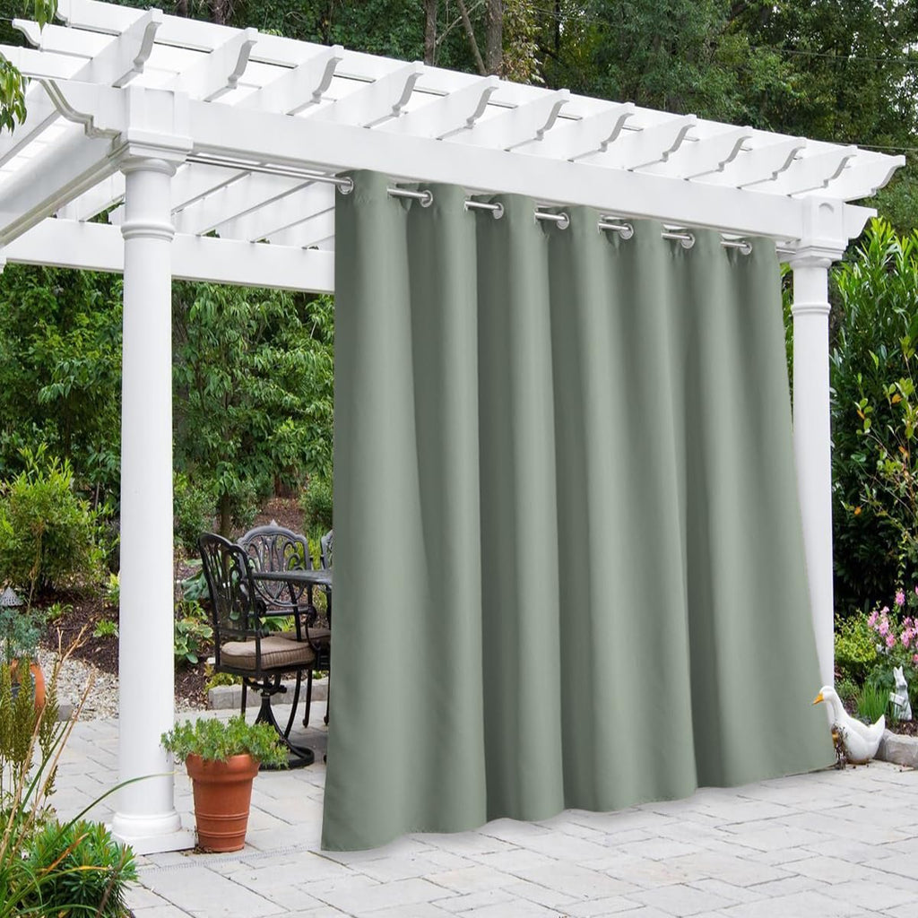 NICETOWN Outdoor Curtains for Patio Waterproof 95" L, Blackout Gazebo Curtain for Pergola/Porch Weatherproof, UV & Privacy Protection Outside Drape, 52" Wide, 1 Panel, Biscotti Beige