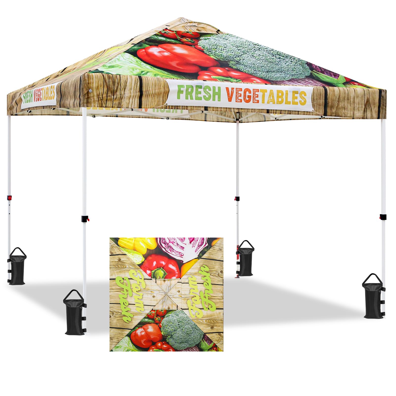 EAGLE PEAK Pop Up Canopy Tent with Wheeled Carry Bag, 8 Stakes, 4 Ropes, 4 Weight Bags, Easy Set Up Tent Canopy, 10x10 ft, 100sqft of Shade, Blue