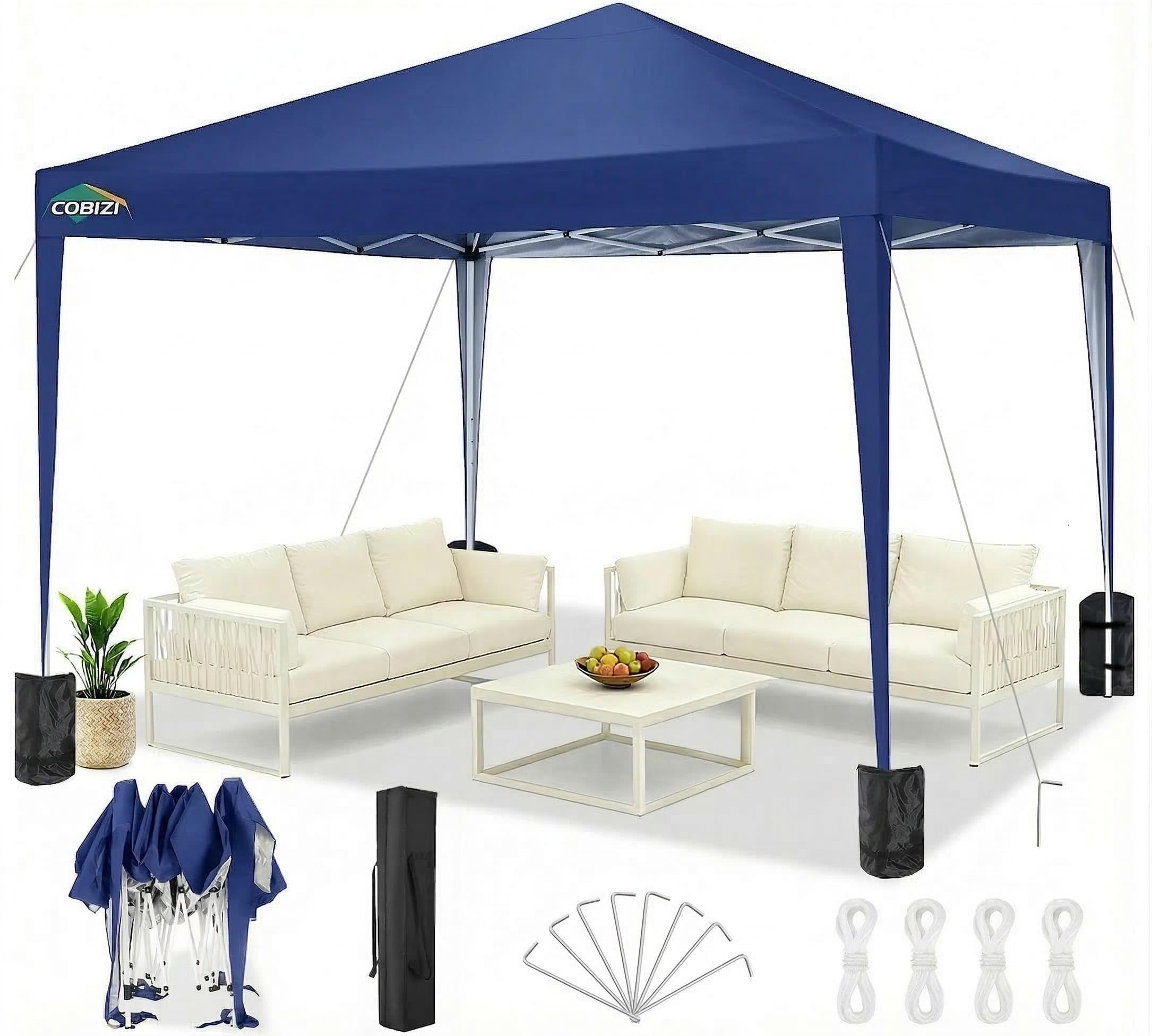 COBIZI 10x20 FT Pop up Canopy Tent with Sidewalls, Party Tents for Parties, Carpas para Fiestas, Easy Set Large Outdoor Popup Patio Gazebo for Backyard,Weddings,Vendor,Commercial Event,White (Upgrade)