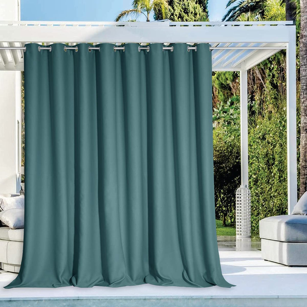 NICETOWN Outdoor Curtains for Patio Waterproof 95" L, Blackout Gazebo Curtain for Pergola/Porch Weatherproof, UV & Privacy Protection Outside Drape, 52" Wide, 1 Panel, Biscotti Beige