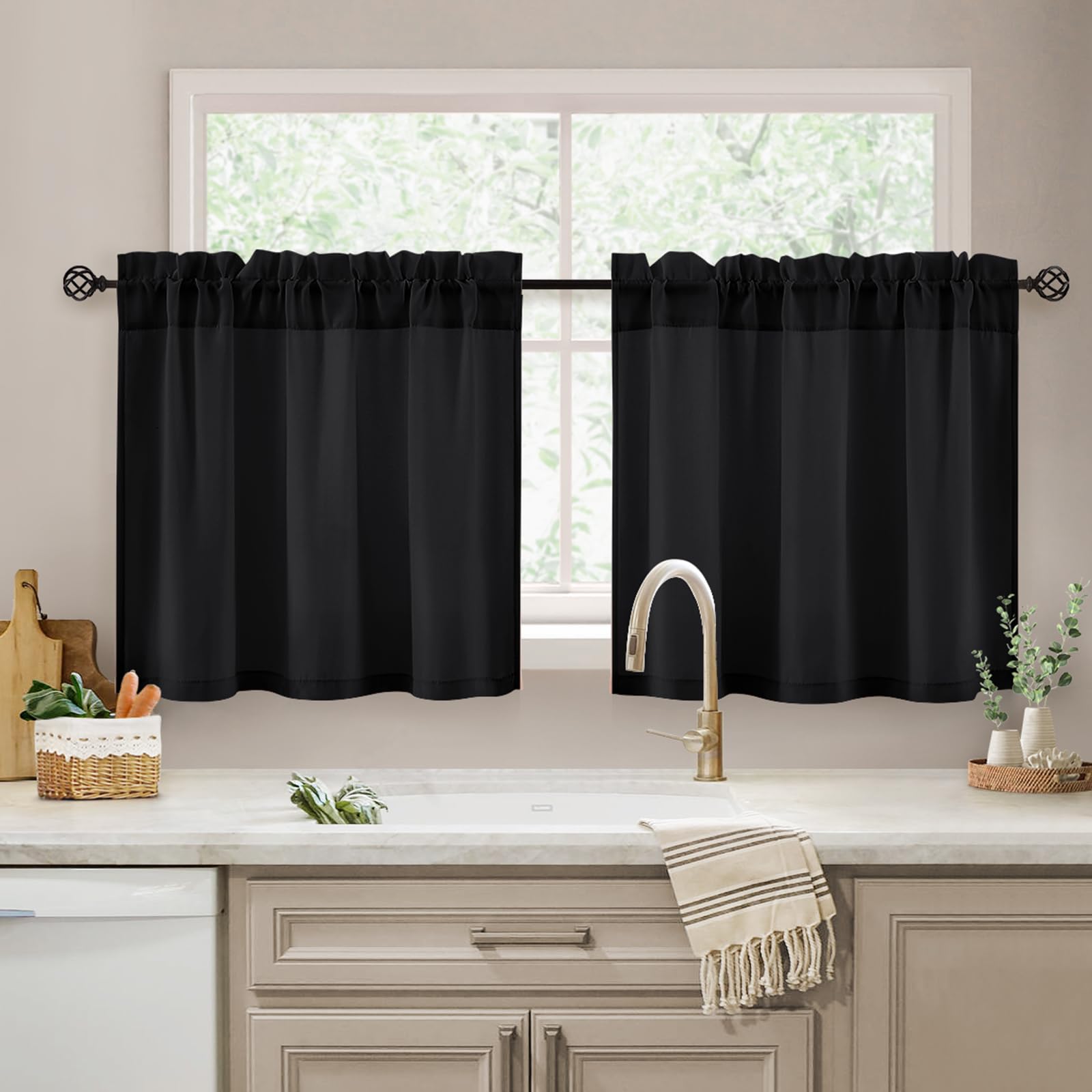 HOMEIDEAS Non-See-Through White Privacy Semi Sheer Curtains 84 Inches Long 2 Panels Set Light Filtering Curtains for Living Room Bedroom Outdoor Drapes, W52xL84