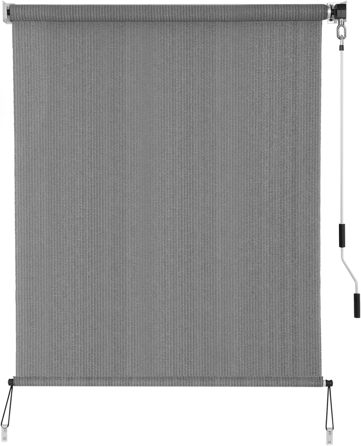 SEEYE Outdoor Sunshade Roller Shades 72" W x 72" H, Cordless Roll Up Shade Blinds Privacy Screen with 90% UV Protection, Exterior Patio Shade Cloth for Porch Pergola Balcony Windows, Dark Grey