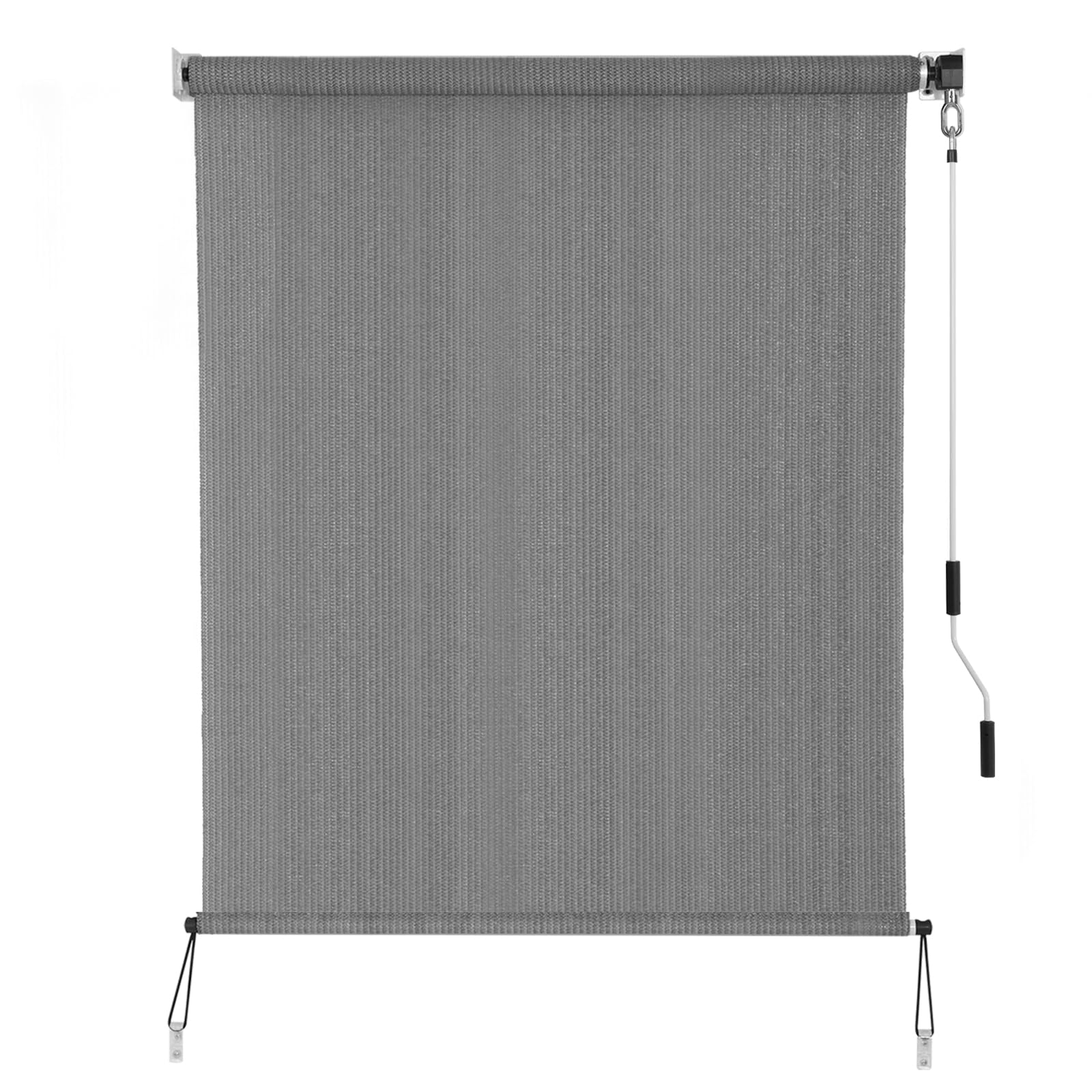 SEEYE Outdoor Sunshade Roller Shades 72" W x 72" H, Cordless Roll Up Shade Blinds Privacy Screen with 90% UV Protection, Exterior Patio Shade Cloth for Porch Pergola Balcony Windows, Dark Grey