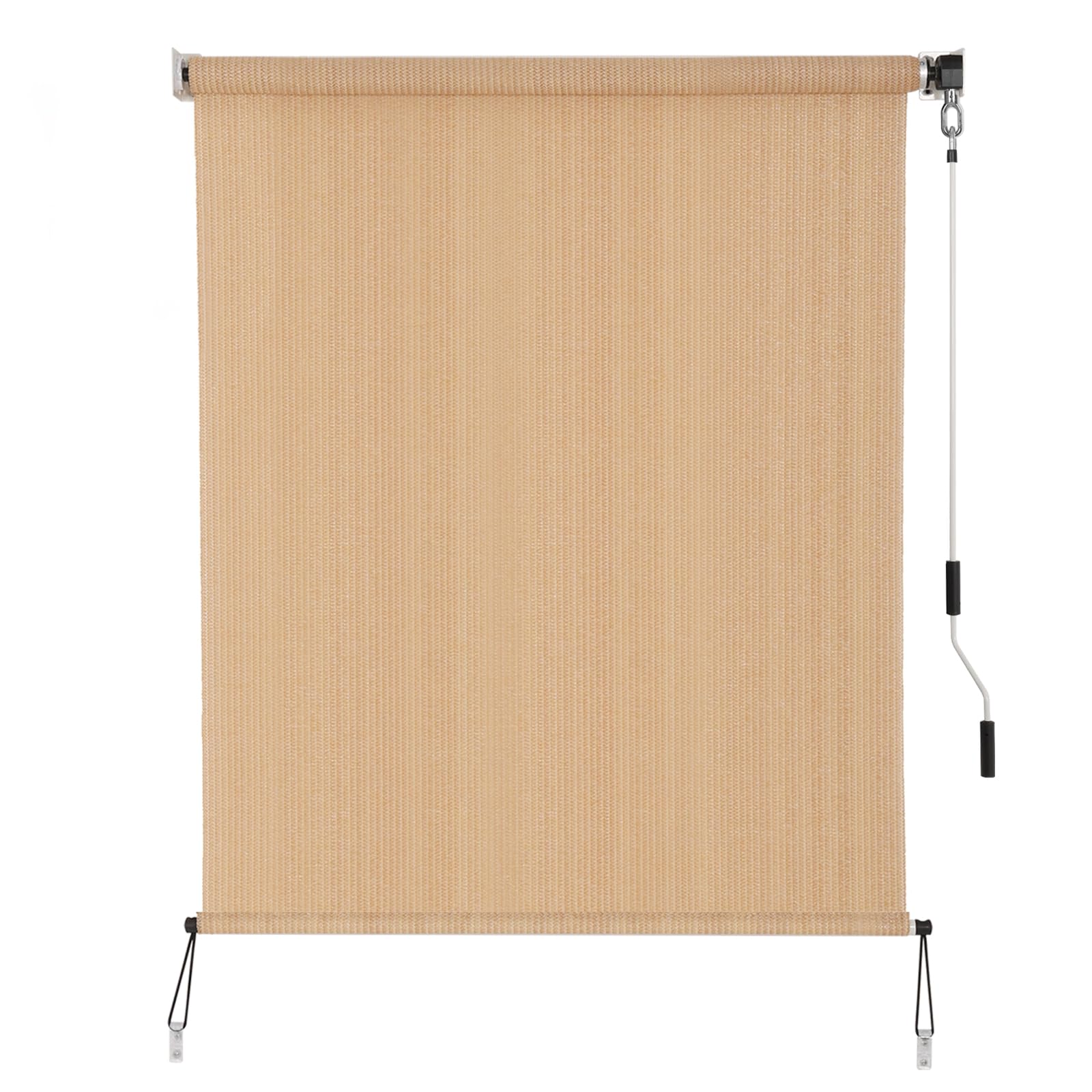 SEEYE Outdoor Sunshade Roller Shades 72" W x 72" H, Cordless Roll Up Shade Blinds Privacy Screen with 90% UV Protection, Exterior Patio Shade Cloth for Porch Pergola Balcony Windows, Dark Grey