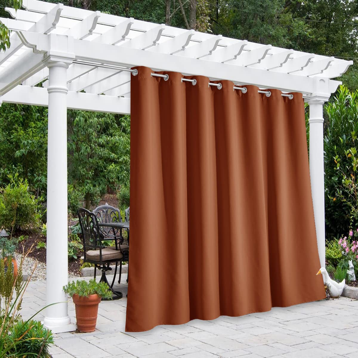 NICETOWN Outdoor Curtains for Patio Waterproof 95" L, Blackout Gazebo Curtain for Pergola/Porch Weatherproof, UV & Privacy Protection Outside Drape, 52" Wide, 1 Panel, Biscotti Beige