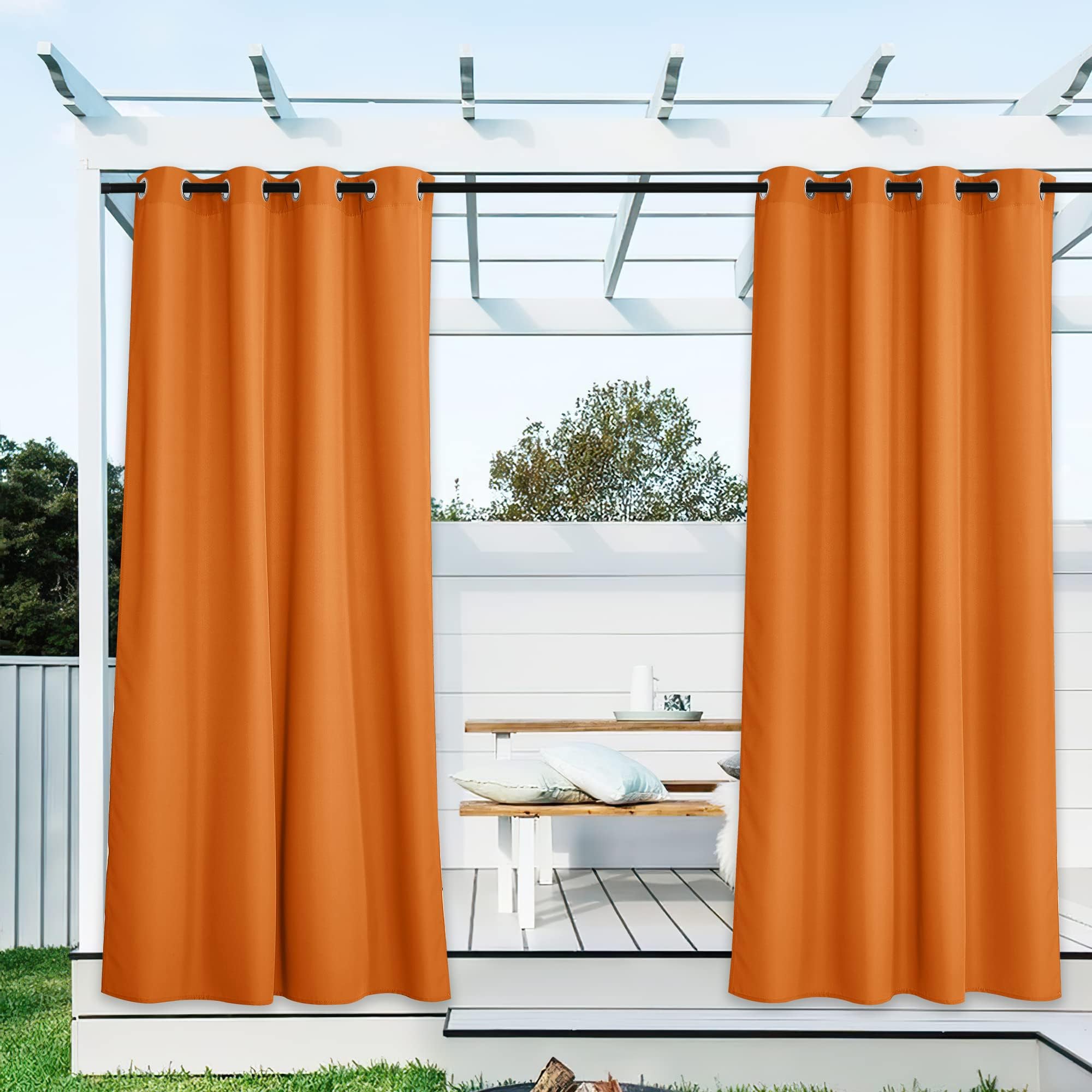 NICETOWN Outdoor Curtains for Patio Waterproof 95" L, Blackout Gazebo Curtain for Pergola/Porch Weatherproof, UV & Privacy Protection Outside Drape, 52" Wide, 1 Panel, Biscotti Beige