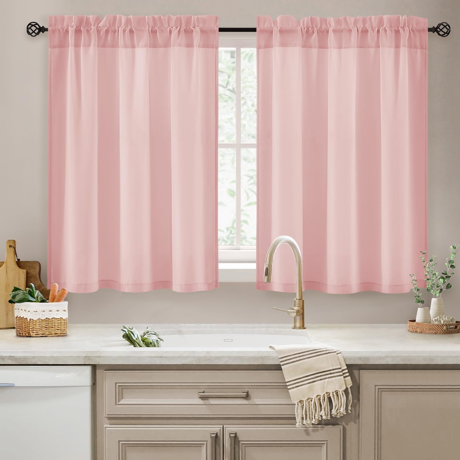 HOMEIDEAS Non-See-Through White Privacy Semi Sheer Curtains 84 Inches Long 2 Panels Set Light Filtering Curtains for Living Room Bedroom Outdoor Drapes, W52xL84
