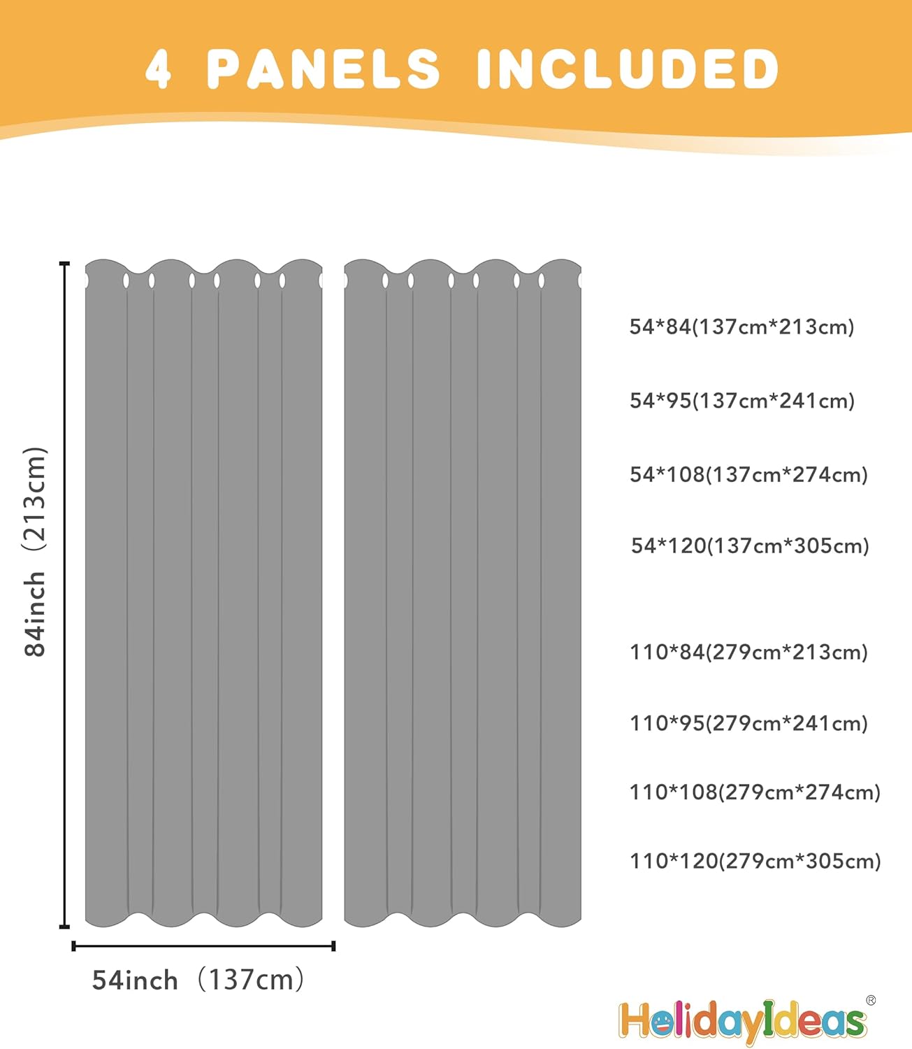 HolidayIdeas Outdoor Curtains for Patio Waterproof, 4 Panels - 54 x 84 Inch - Privacy Protection & Light Filtering Curtains Cream Grommet Outside Curtains for Porch, Gazebo, Pergola, Backyard