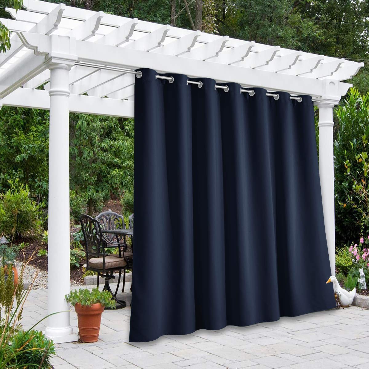 NICETOWN Outdoor Curtains for Patio Waterproof 95" L, Blackout Gazebo Curtain for Pergola/Porch Weatherproof, UV & Privacy Protection Outside Drape, 52" Wide, 1 Panel, Biscotti Beige