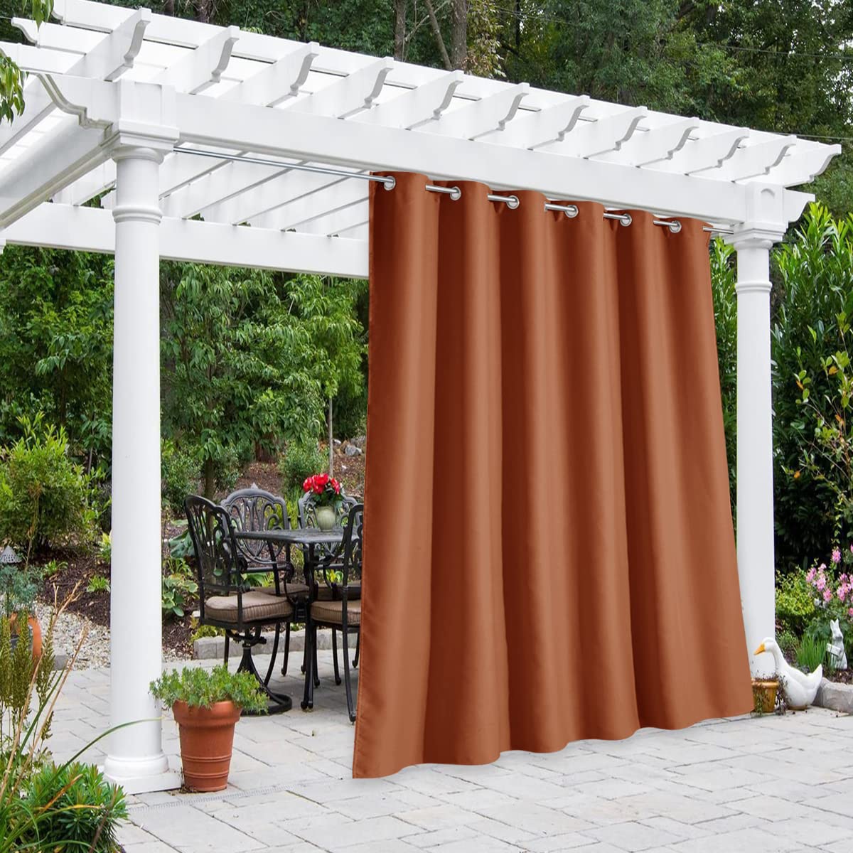 NICETOWN Outdoor Curtains for Patio Waterproof 95" L, Blackout Gazebo Curtain for Pergola/Porch Weatherproof, UV & Privacy Protection Outside Drape, 52" Wide, 1 Panel, Biscotti Beige
