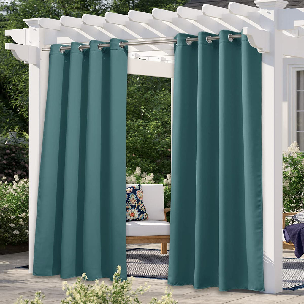NICETOWN Outdoor Curtains for Patio Waterproof 95" L, Blackout Gazebo Curtain for Pergola/Porch Weatherproof, UV & Privacy Protection Outside Drape, 52" Wide, 1 Panel, Biscotti Beige