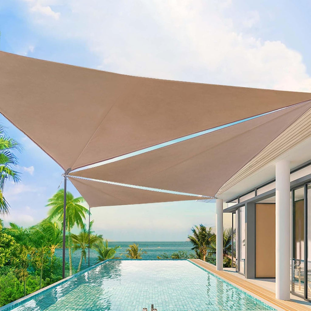 Waterproof Rectangle Sun Shade Sail Canopy, UV Resistant 95% UV Block Heavy Duty Outdoor Shade Cloth, Garden Shade Cover Awning Shelter with Rings, for Patio, Backyard, Pool, Deck
