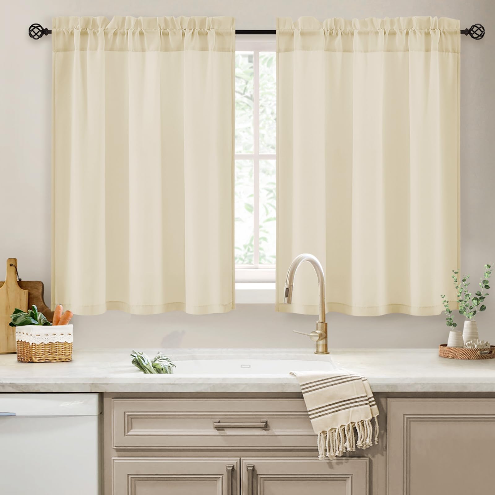 HOMEIDEAS Non-See-Through White Privacy Semi Sheer Curtains 84 Inches Long 2 Panels Set Light Filtering Curtains for Living Room Bedroom Outdoor Drapes, W52xL84