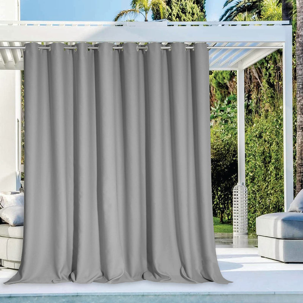 NICETOWN Outdoor Curtains for Patio Waterproof 95" L, Blackout Gazebo Curtain for Pergola/Porch Weatherproof, UV & Privacy Protection Outside Drape, 52" Wide, 1 Panel, Biscotti Beige
