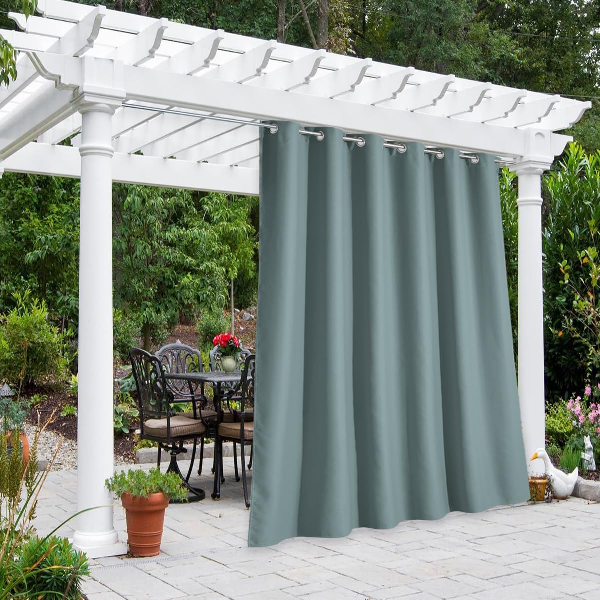 NICETOWN Outdoor Curtains for Patio Waterproof 95" L, Blackout Gazebo Curtain for Pergola/Porch Weatherproof, UV & Privacy Protection Outside Drape, 52" Wide, 1 Panel, Biscotti Beige